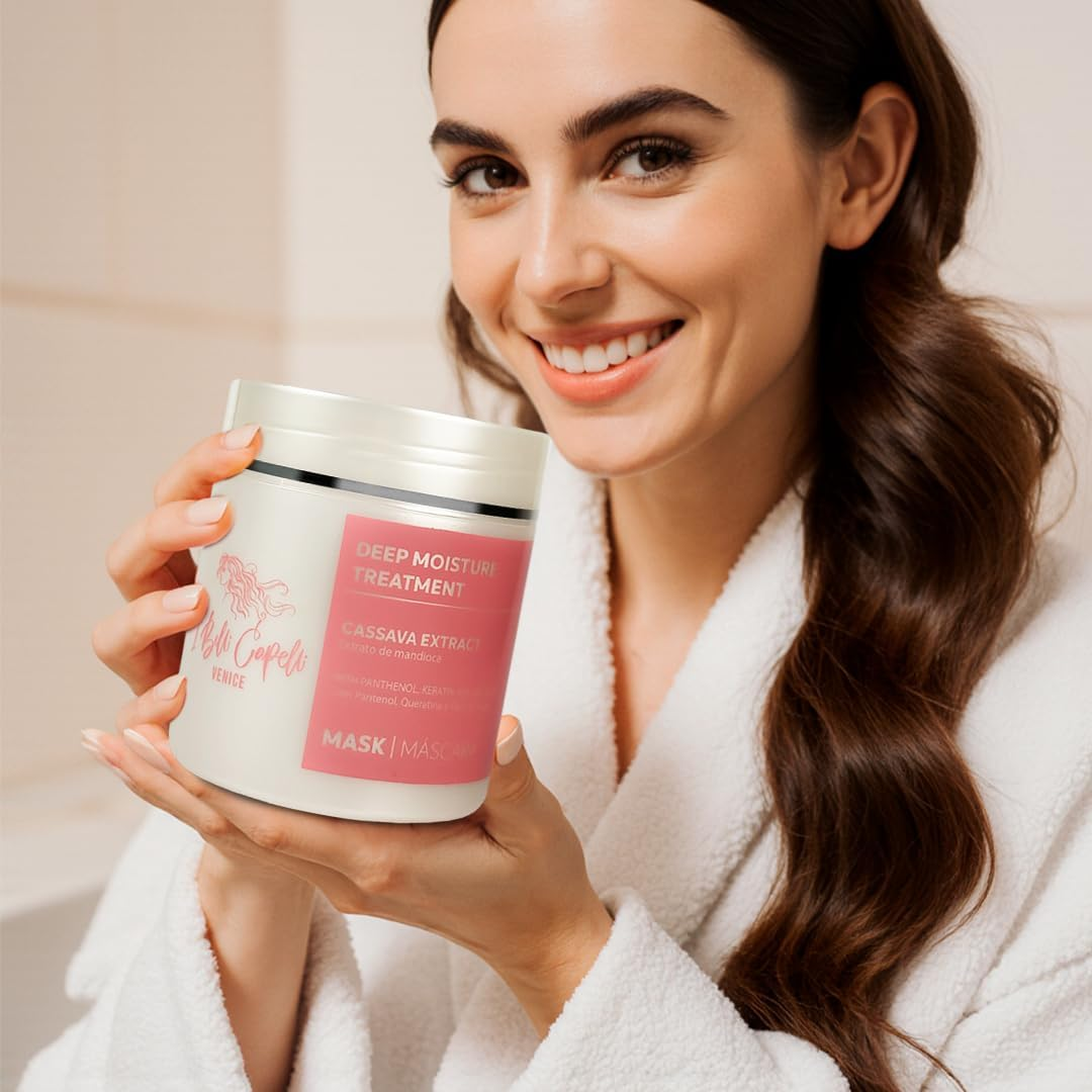 Ibelli Capelli Venice Cassava Extract Argan Oil Hair Mask (17.6 Oz (500 Ml)) image number 6