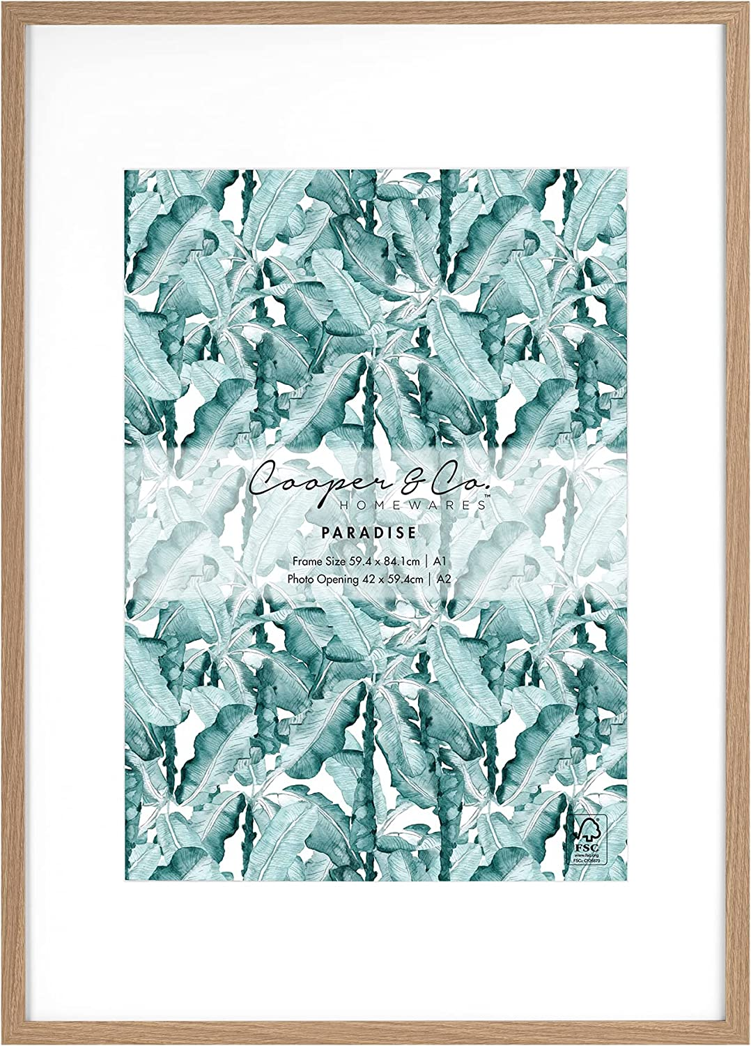 Cooper & Co Set of 2 21X29.7Cm Oak Premium Paradise Wooden Photo Frame