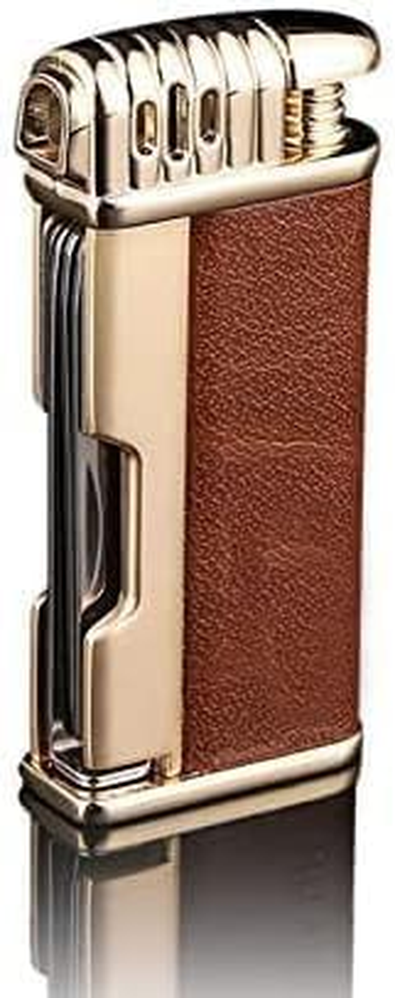 Windproof Cigar Lighter with Metal Tools Angled Soft Flame Butane Gas Refillable Lighters Gift Set for Men (Sold without Gas) image number 6