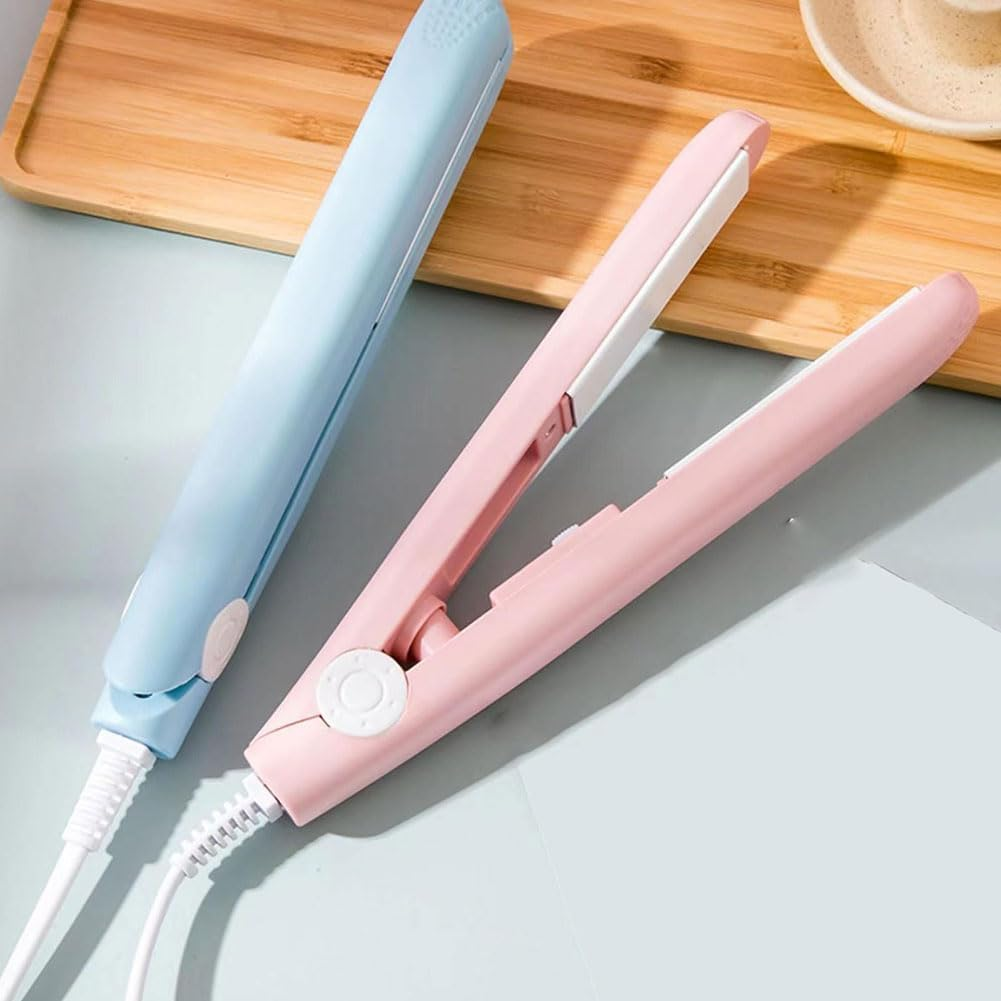 Mini Dual-Purpose Curling Iron, Ceramic Mini Hair Curler, 2-In-1 USB Hair Straightener Curling Iron, Cordless Portable Travel Curling Wand for Women Short Hair (Purple) image number 6