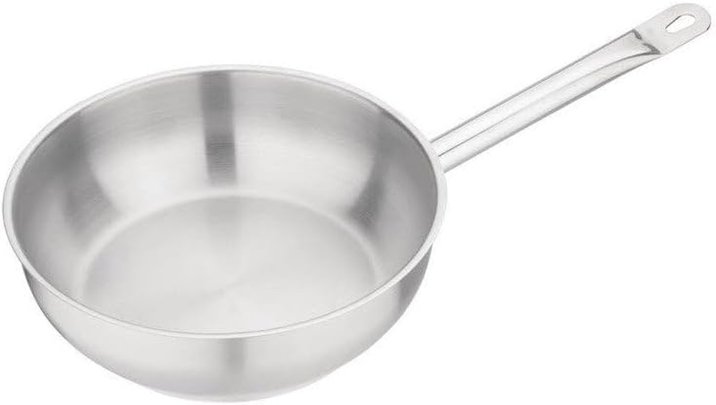 Vogue Stainless Steel Flared Saute Pan, 240Mm