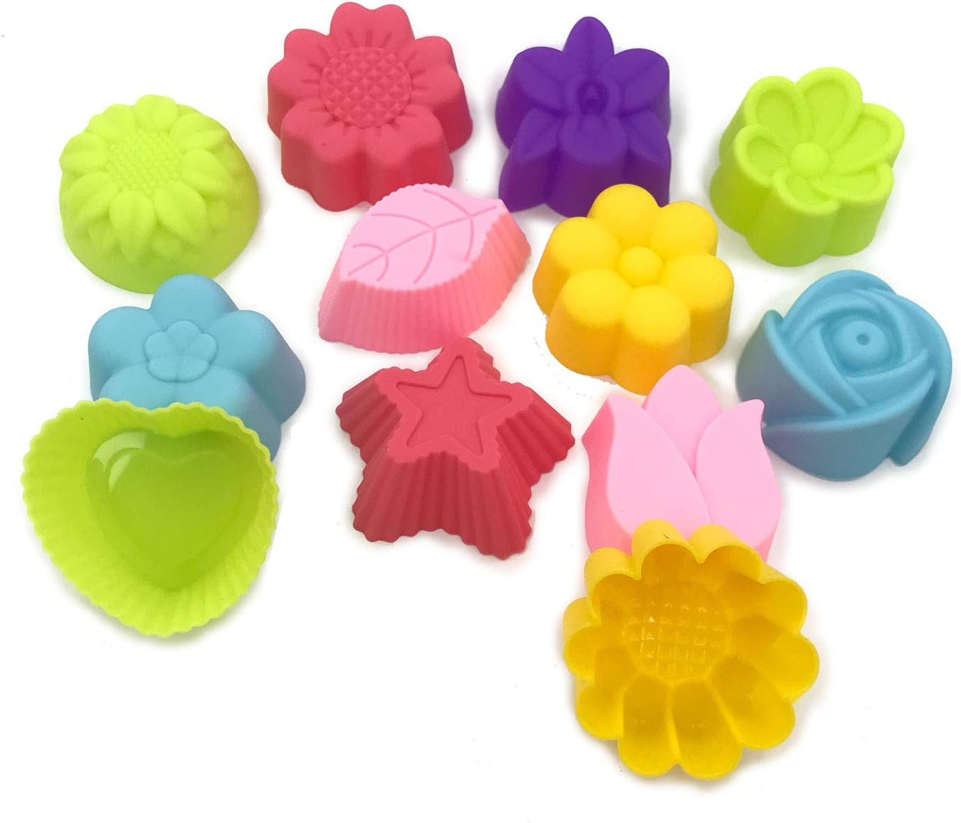 Tamtamparty Small Size 3Cm X 12PC Set Pack | Assorted Colors Flowers Mixed Design Molds | Chocolate - Candy - Jelly - Mini Soap | Silicone Ice Cube - Silicone Individual Separated Molds image number 3