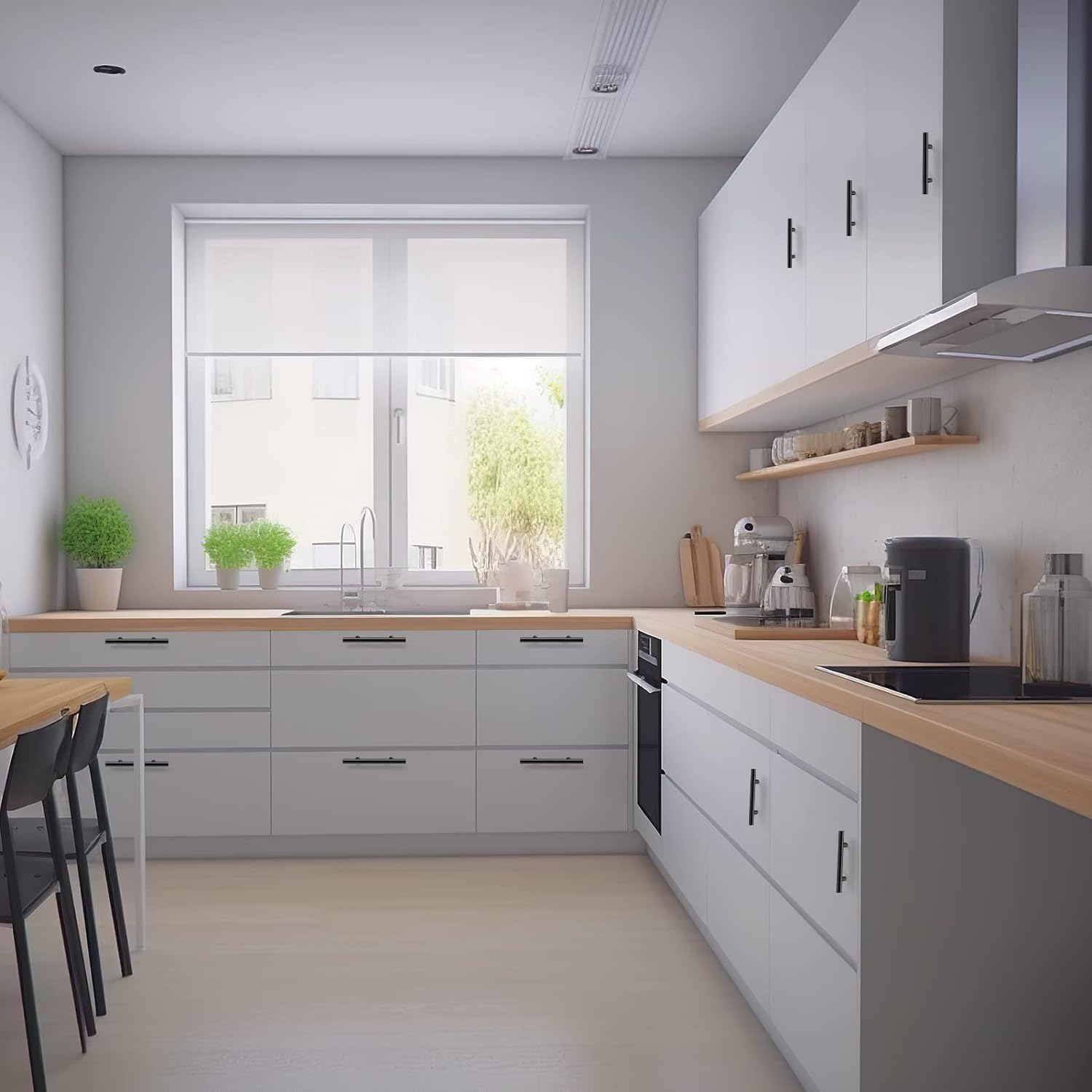 10 Pack Cabinet Pulls Matte Black Stainless Steel Kitchen Drawer Pulls Cabinet Handles 6&rdquo;Length(Black) image number 3