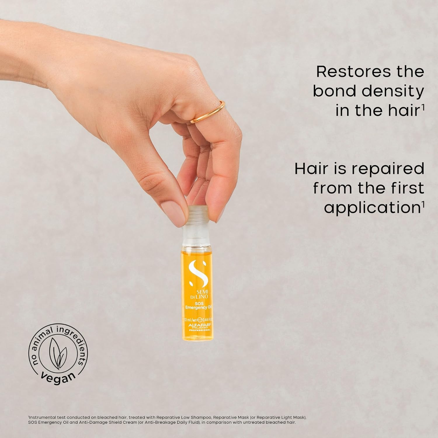 Alfaparf Milano Semi Di Lino Reconstruction SOS Emergency Oil - Hair Oil Nourishes and Restructures Hair Fiber - Anti-Breakage - 6 X 0.44 Oz image number 1