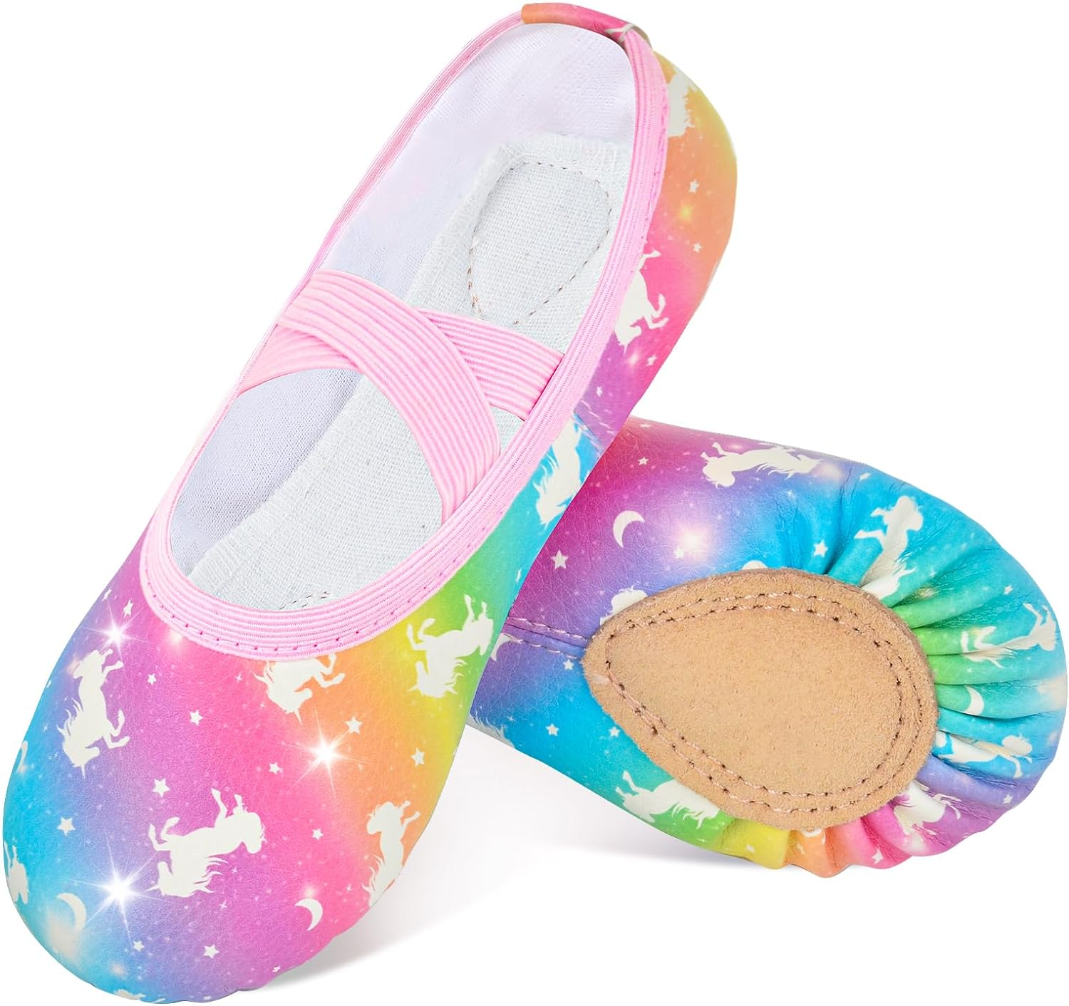 Ballet Shoes for Girls Toddler Dance Practice Ballet Slippers Soft PU Leather Flats Shoes for Kid Sole Yoga Gymnastics