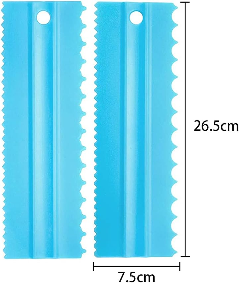 WELANE Cake Scraper, 4 PCS Double Side Cake Smoother Scraper for Mousse Butter Cream Cake Decoration (8 Kind) image number 4