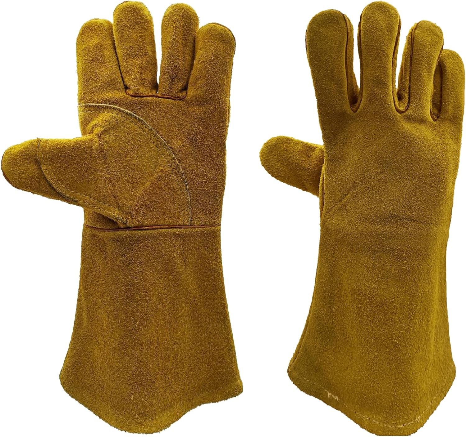 Safetyware Premium Cowhide Leather Welding Riggers Safety Work Gloves Heat Proof Made with Kevlar Brown Tig Mig Welders BBQ image number 2
