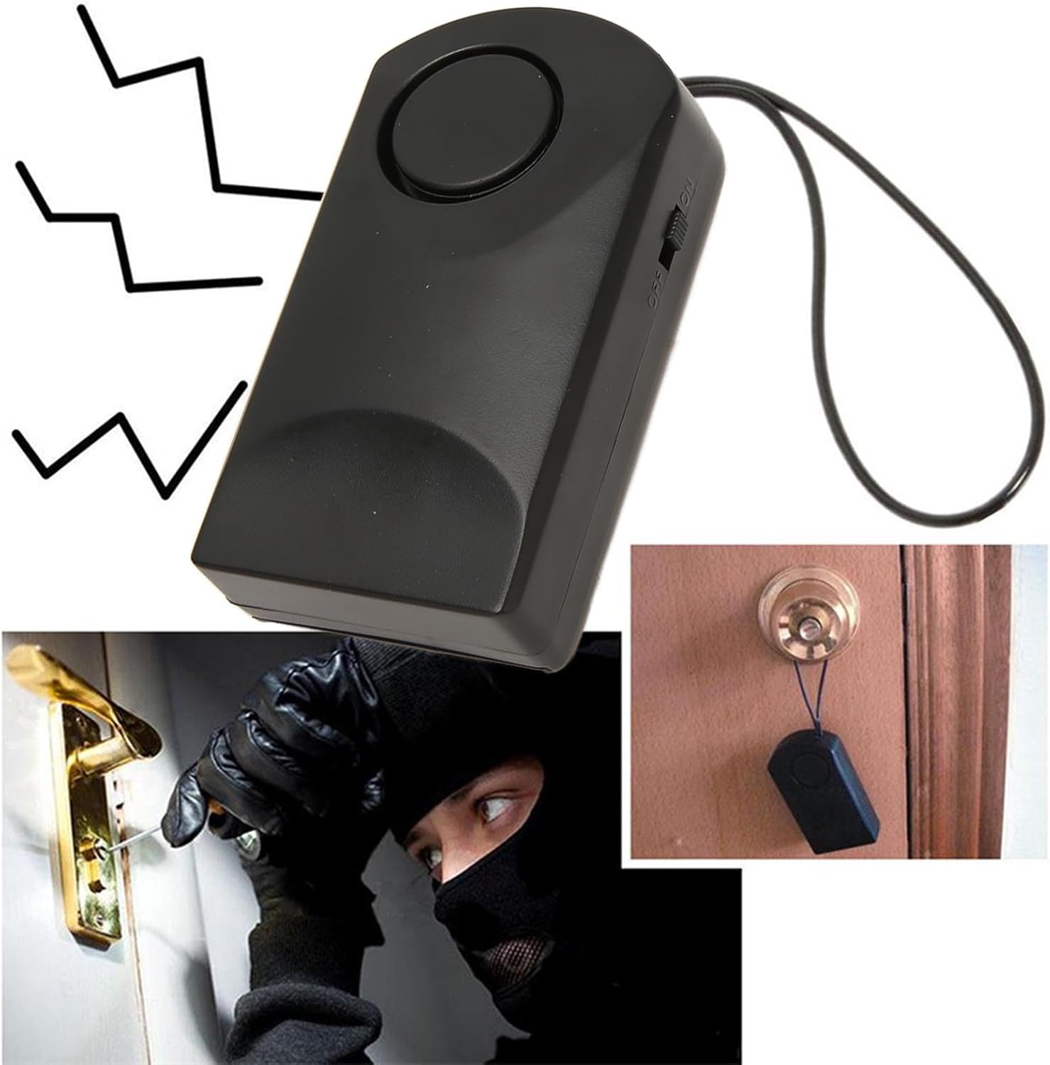 Wireless Vibration Alarm, Door/ Open Alarms, 120Db High Tone Alarm Sound, Home Security Sensor, Anti-Theft Alarm for Home, Apartment, Hotel, Garage image number 5