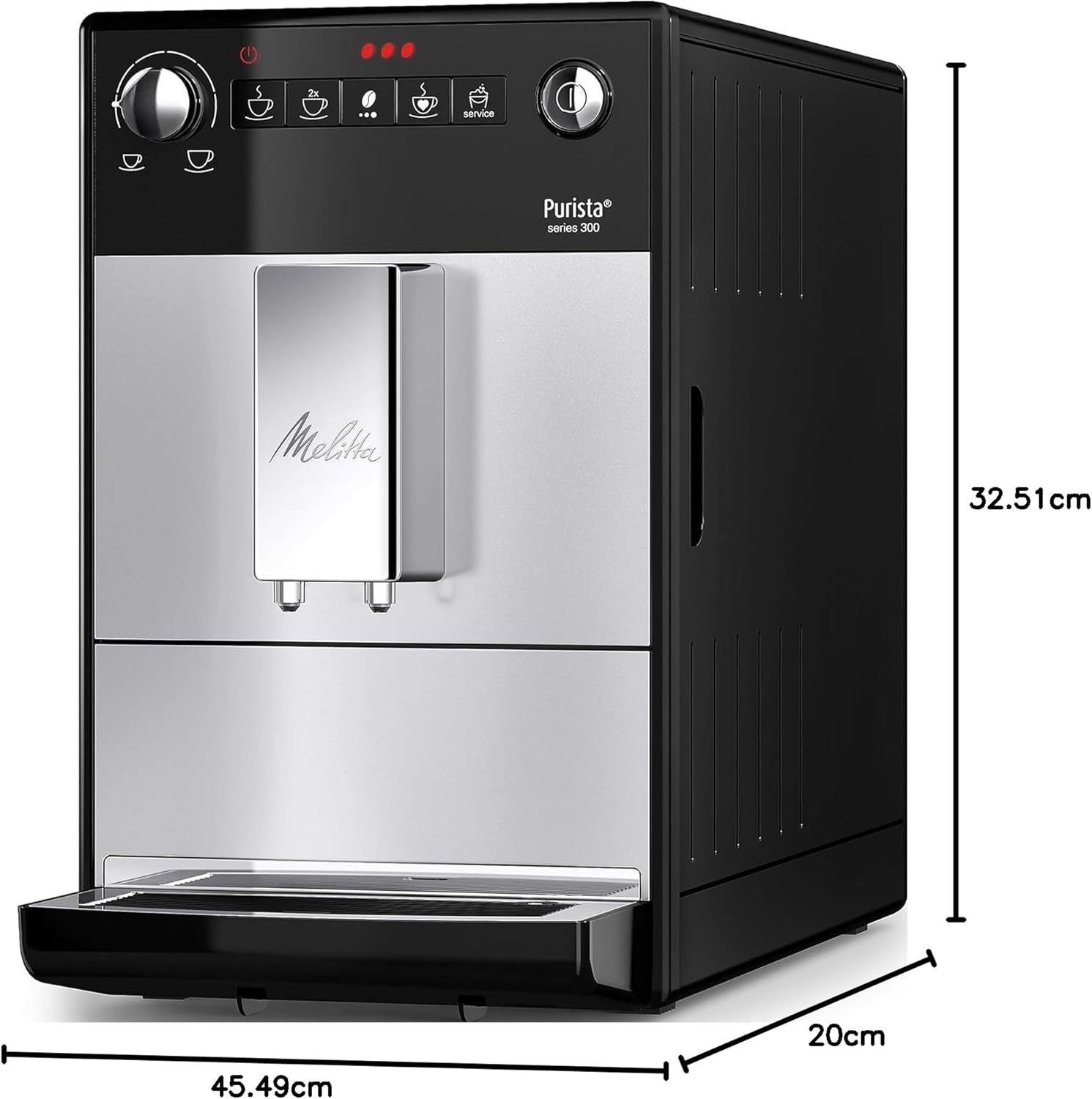 Melitta Automatic Espresso Machine, Purista Model, F230-101, Silver, 6766667