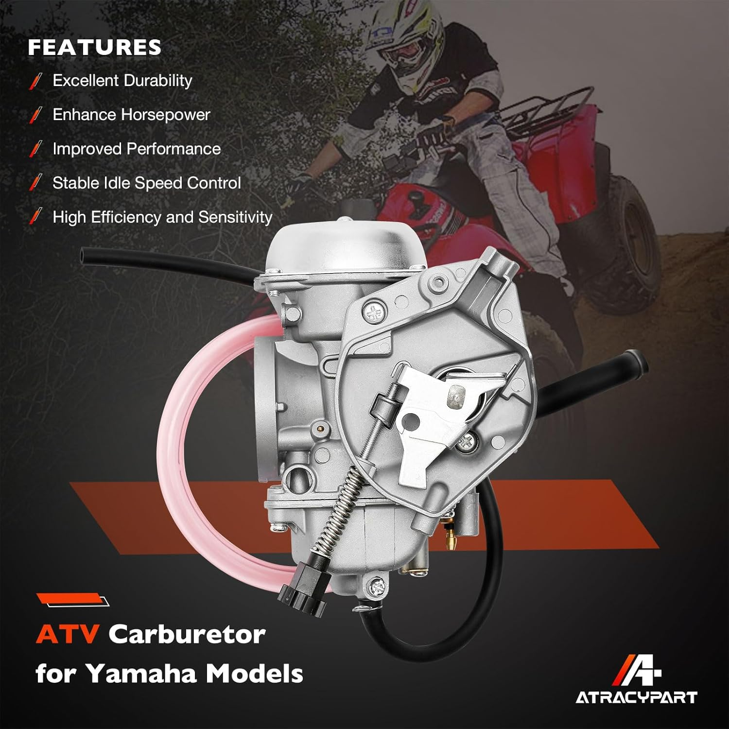 KVF 360 Carburetor Compatible with 2003-2013 Kawasaki Prairie KVF360 KVF360A KVF360B KVF360C Carb Replace# 15003-1686(With Air Filter & Oil Filter & Fuel Filter) image number 1