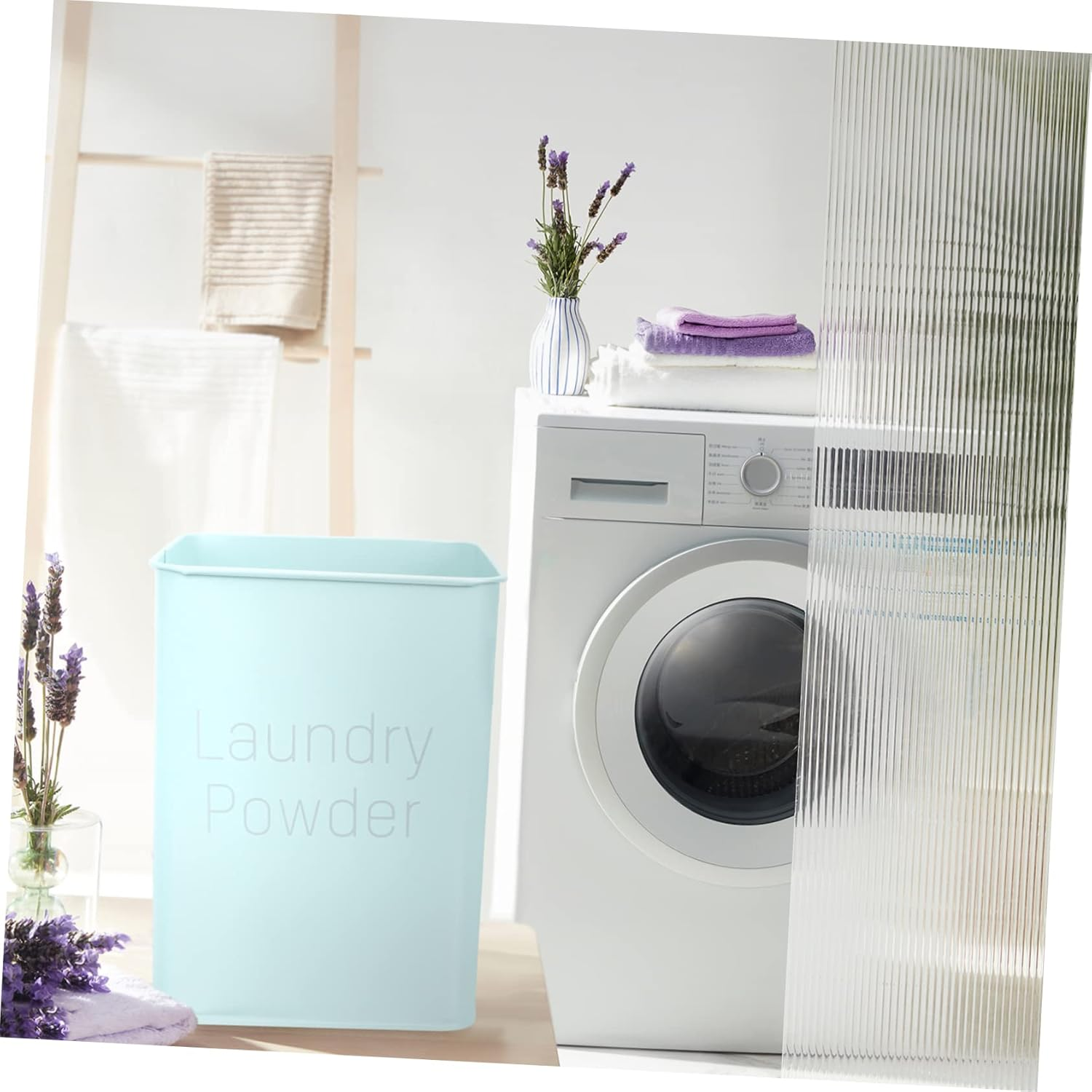 SOESFOUFU Laundry Detergent Canister Iron Material Bucket Scoop Laundry Storage Box for Powder image number 3