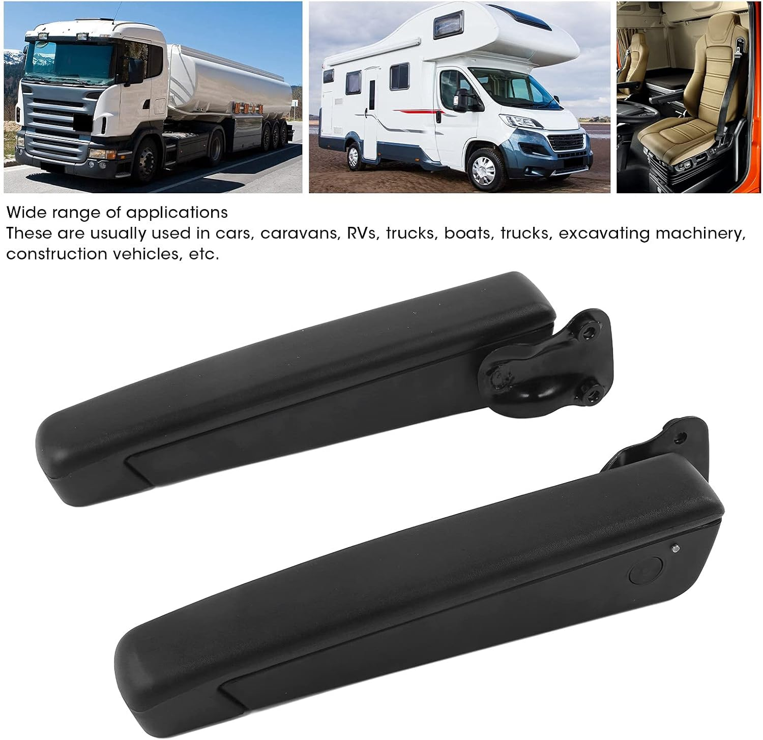 Car Arm Rest, Universal Black 2PCS Left Right Flexible Armrest Shock Absorption for Boats for Automobiles image number 3