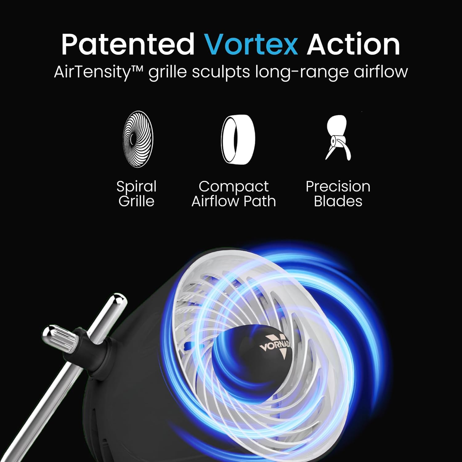 Vornado Pivot Personal Air Circulator &ndash; Black &ndash; Compact Desk & Nightstand Fan with 3 Speeds, 180&deg; Pivoting Head, Quiet Operation & Multi-Directional Airflow for Personal Spaces image number 1