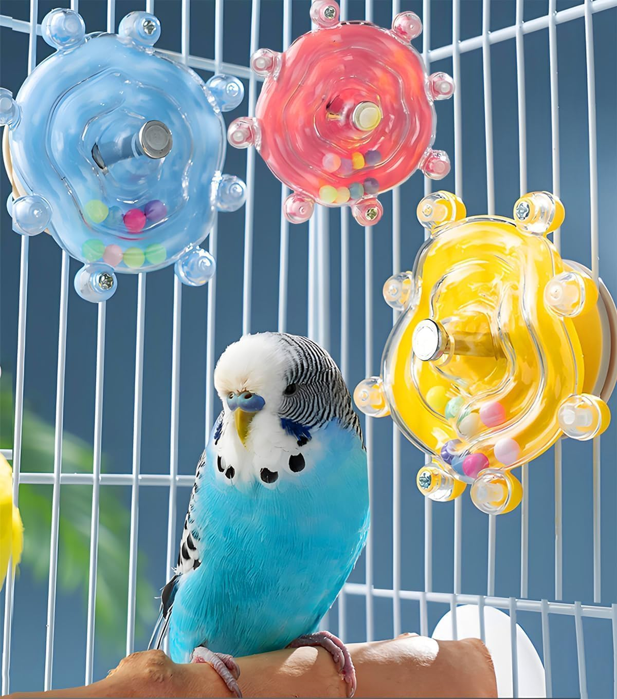 Parrot Spinner Toy, Bird Toys for Parakeets Bird Swivel Wheel Rotating Toys, Bird Spinner Interactive Parrot Toy image number 6