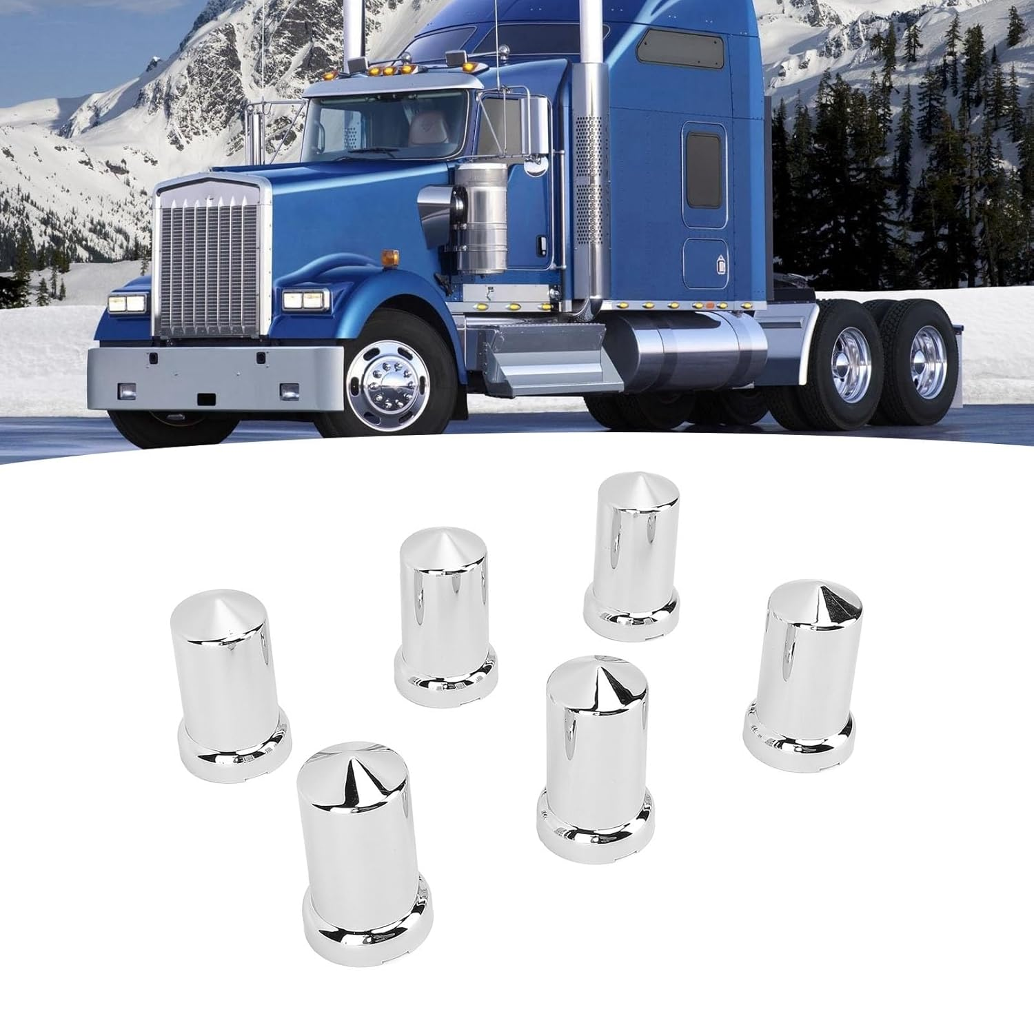 Haofy Chrome Lug Nut Caps Flanged Push on Covers for Trucks Trailers, Easy Installation, 20 Pack (20PCS)