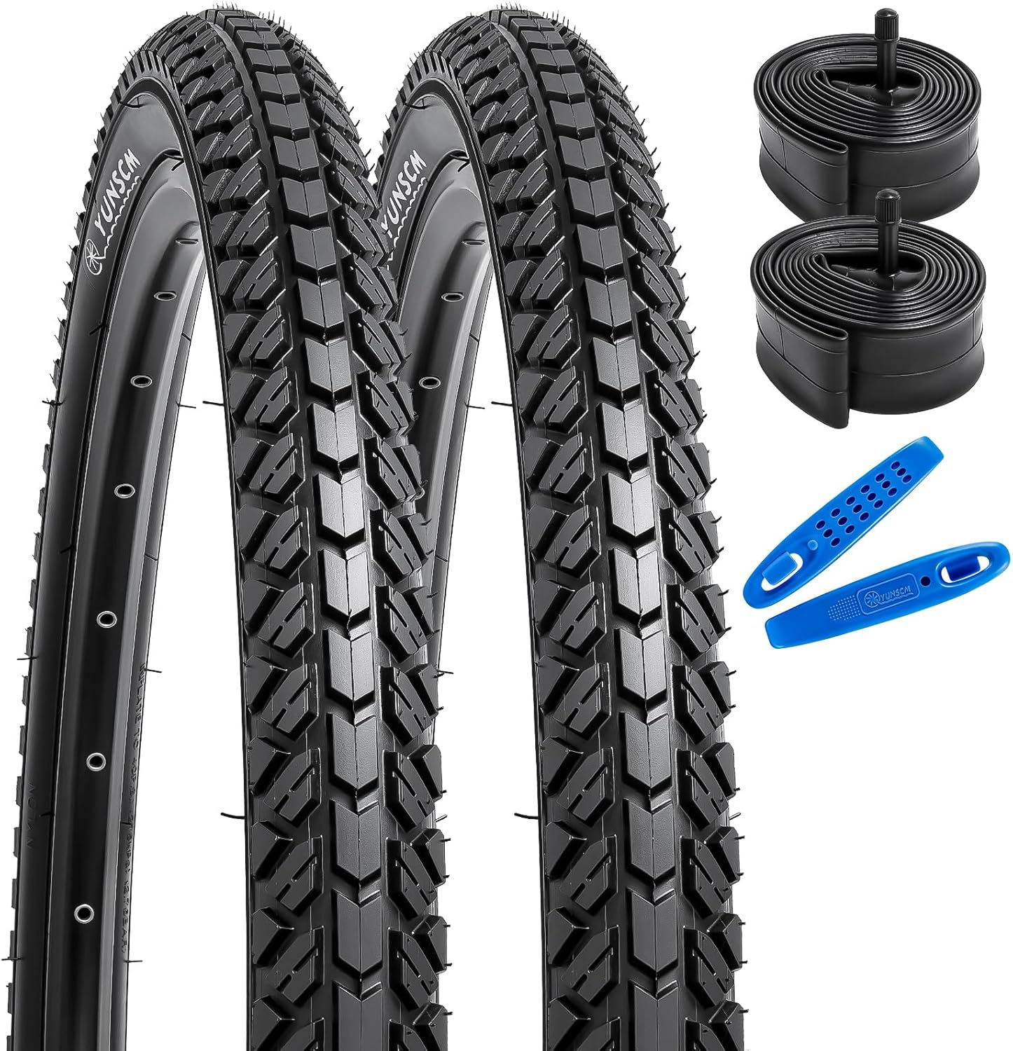 Yunscm 2 Pcs,26X1.95 Bike Tires,26X1.95 Bike Tyres,26X1.95 Bicycle Tires,26X1.95 Bike Tyre + Bike Inner Tube Schrader Valve 32Mm+Rim Strap+Tire Lever,Mountain Bike Tire 26X1.95,Mtb Tire 26X1.95,Y-069 image number 4