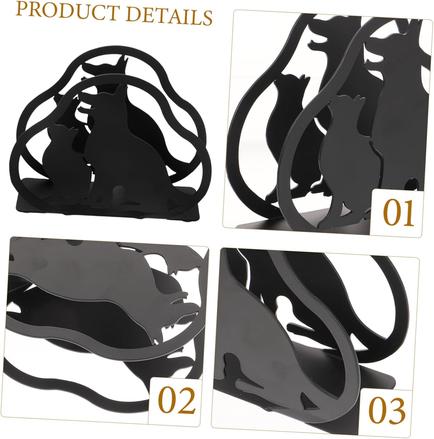 Jojofuny Vertical Napkin Holder Animal Design Iron Napkin Rack Kitchen Utensils Holder image number 1