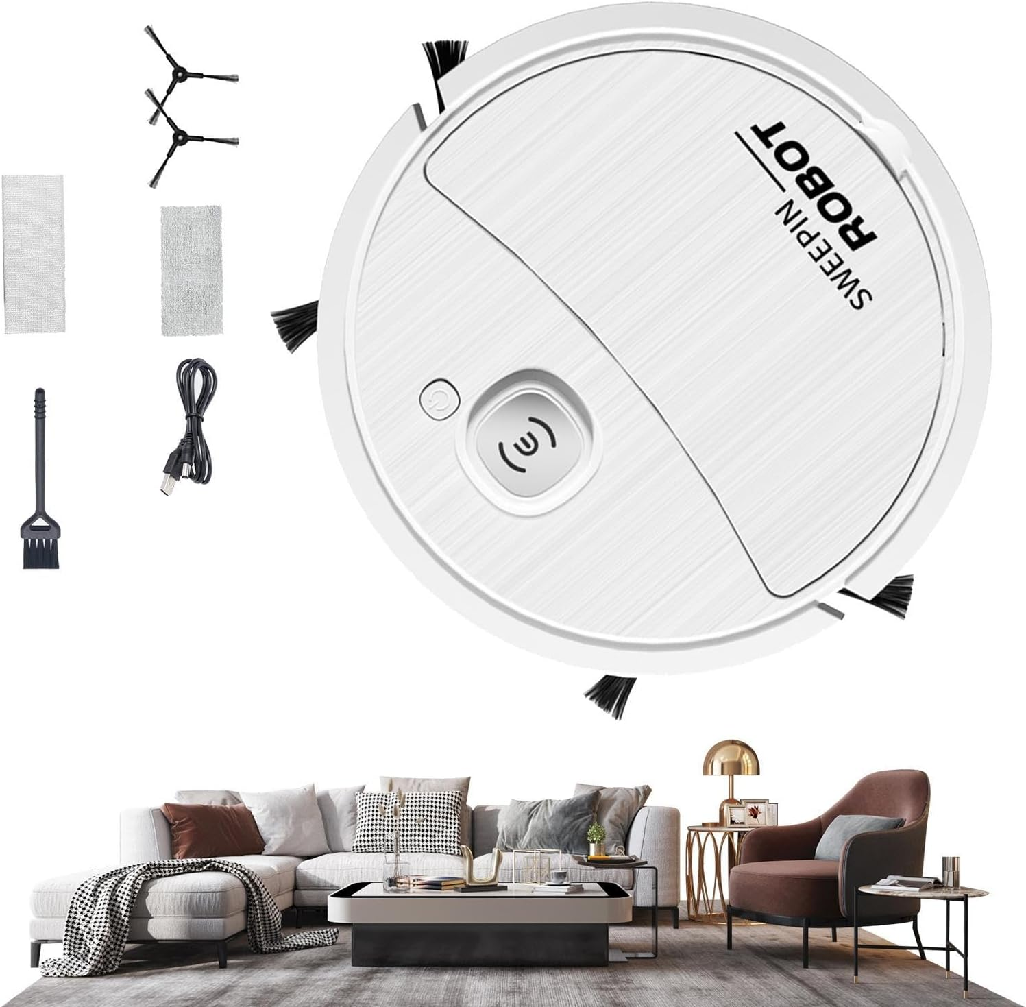 Cleaning Robot | Automatic Floor Cleaning Robot Vacuum with Low Noise | Tile Marble Hard Floor Cleaner for Bedroom, Dining Room, Living Room, Balcony, Kitchen Borato