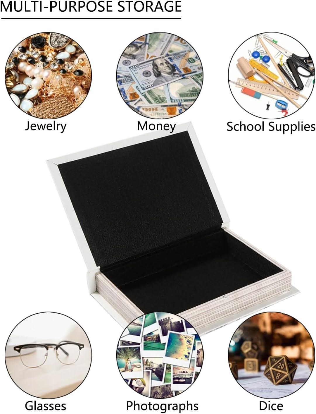 Decorative Wooden Book Box - Vintage Faux Book Boxes with National Park Design, Secret Storage with Magnetic Closure, Leather Cover, Perfect for Home Office Bookshelf (1 X Wrangell St. Elias) image number 5