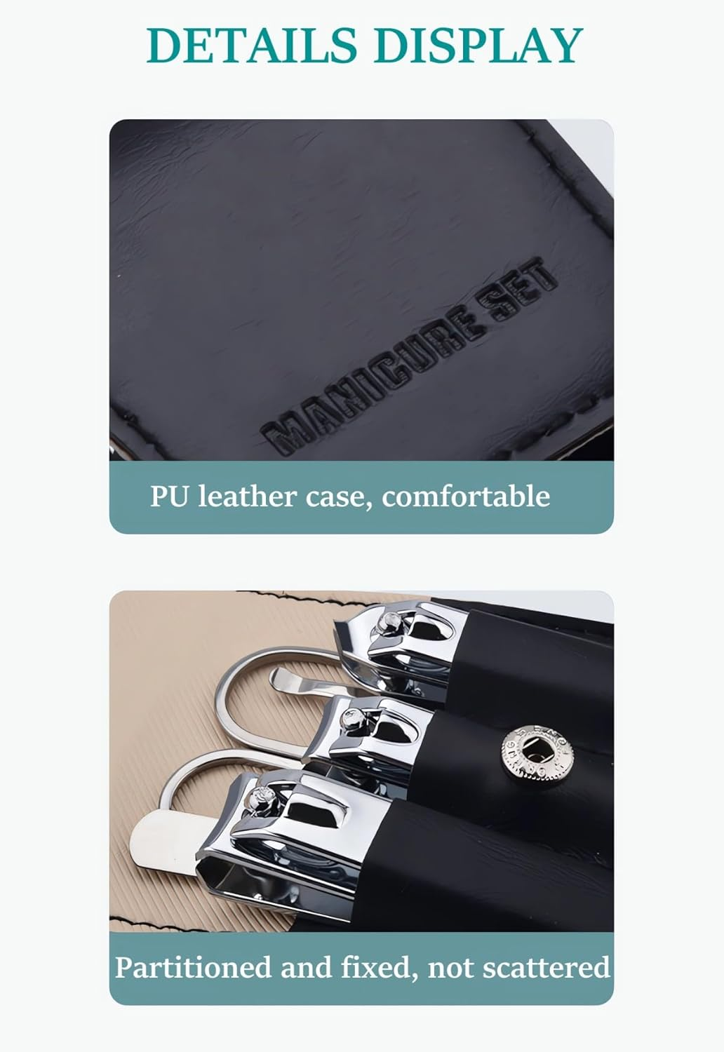 Nail Clipper Set, 6 Pcs Toenail Clippers, Stainless Steel Fingernail Clipper, and PU Leather Manicure Set, Purse Essentials Travel Nail Kit Gift Ideas image number 6