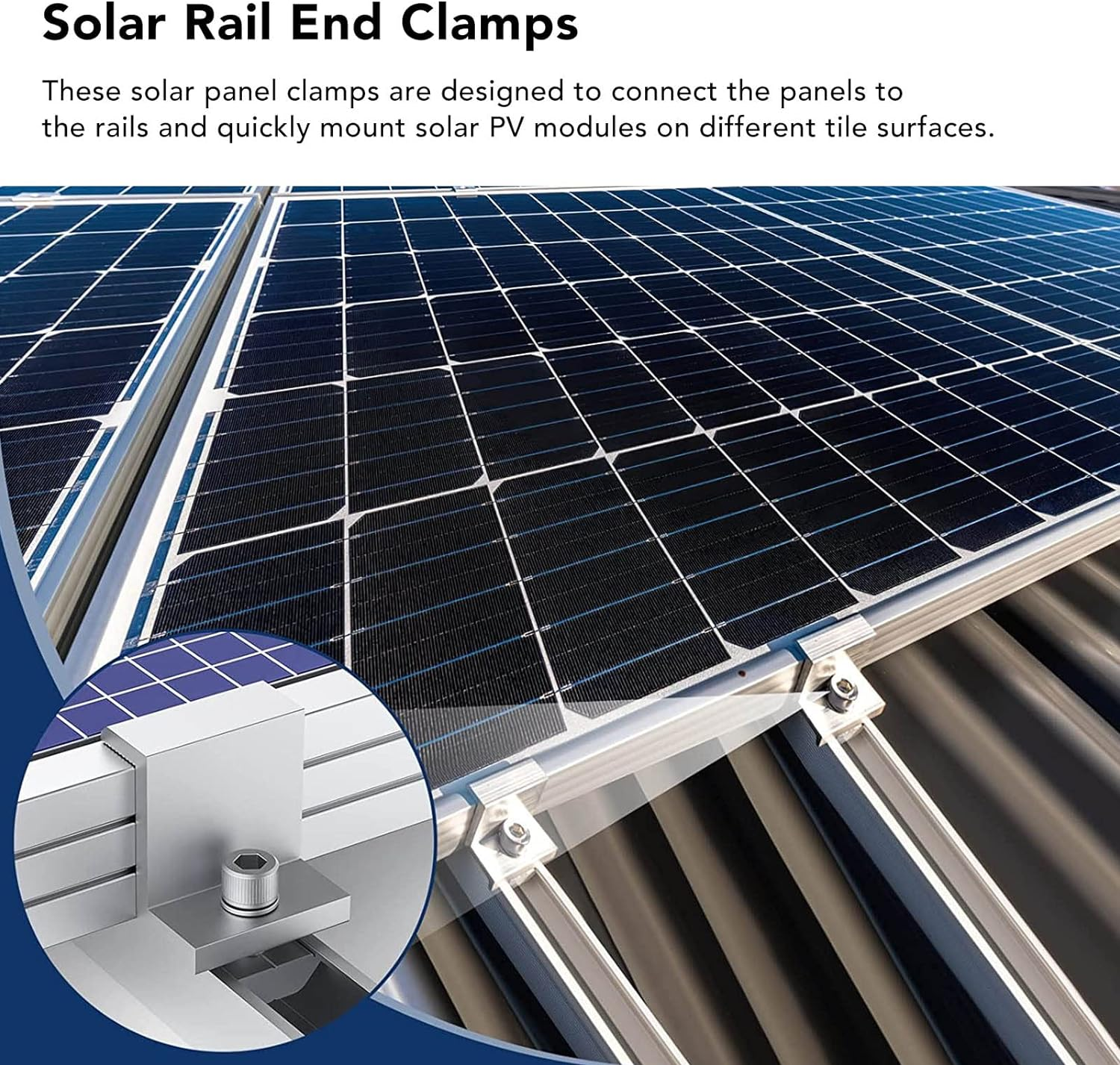 10PCS PV Mounting Side Clamps Aluminum Solar Panel Z Brackets Mounting Kit for RV House Boat 30Mm