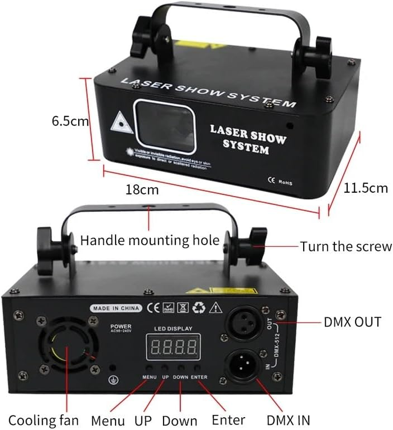 ALIEN 500Mw RGB Laser Beam Line Scanner Projector DJ Disco Stage Lighting Effect Dance Party Wedding Holiday Bar Club DMX Lights image number 6