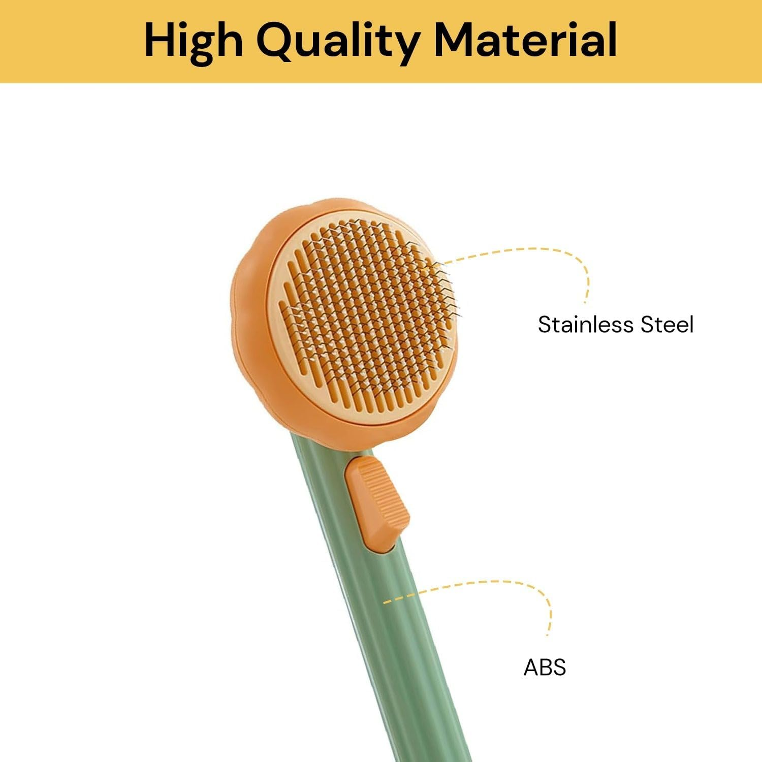 EZONEDEAL Pumpkin Cat Dog Brush, Self Cleaning Cat Brush for Shedding & Deshedding, Deep Cleaning Pet Brushes Pumpkin for Dogs, Cats, Puppy, Pet Grooming Brush Gently Removes Loose Undercoat (Green)