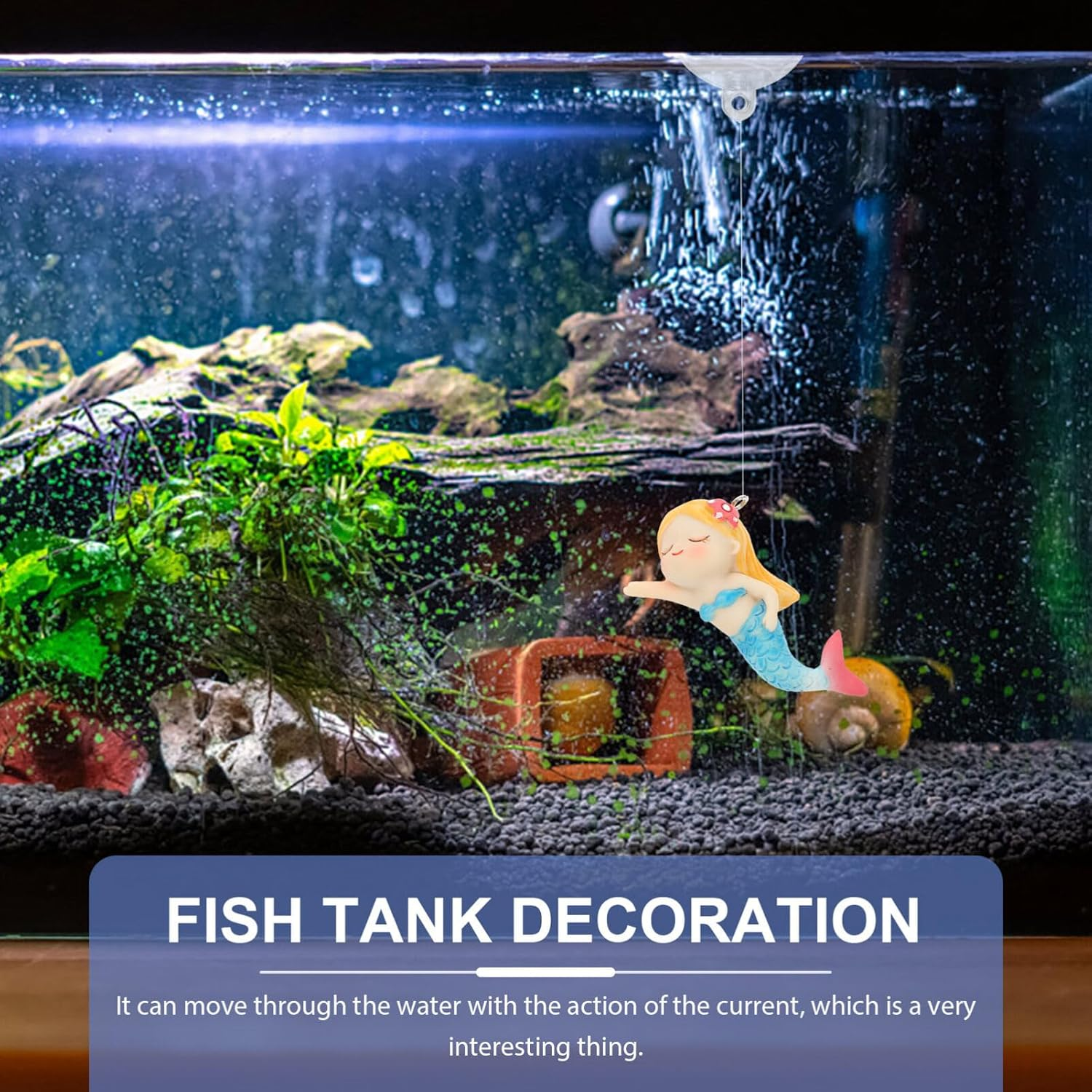 FRCOLOR Adorable Mermaid Figure Wear-Resistant Aquarium Toy Decorative Fish Tank Ornament image number 2
