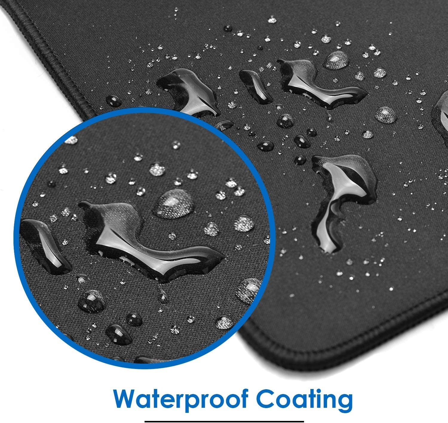 Amazer-T Extended Gaming Mouse Pad with Stitched Edges, Large Mousepad with Premium-Textured Cloth, Non-Slip Rubber Base, Waterproof Keyboard Pad, Black, 80X30Cm (31.5X11.8In) image number 5