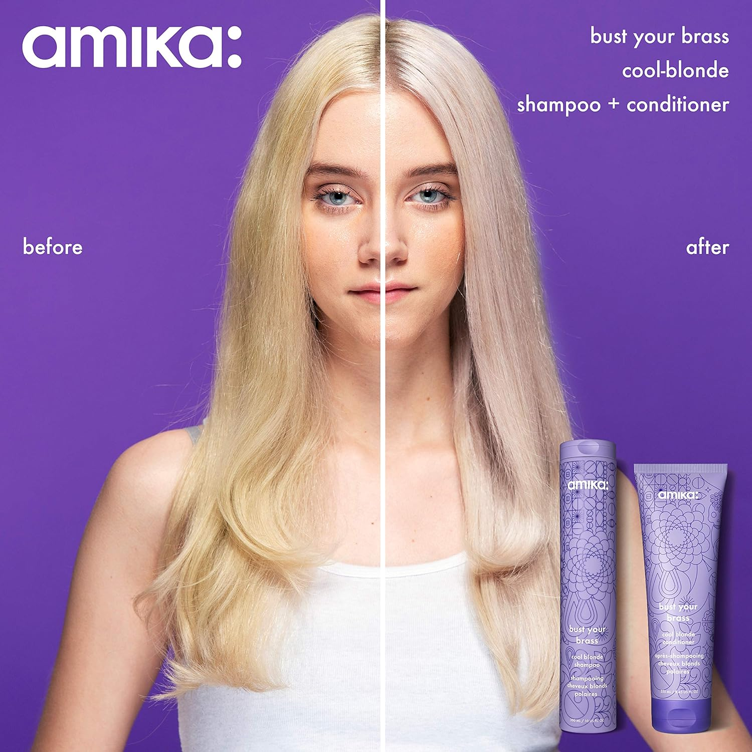 Amika Bust Your Brass Cool Blonde Shampoo by Amika for Unisex - 33.8 Oz Shampoo image number 2