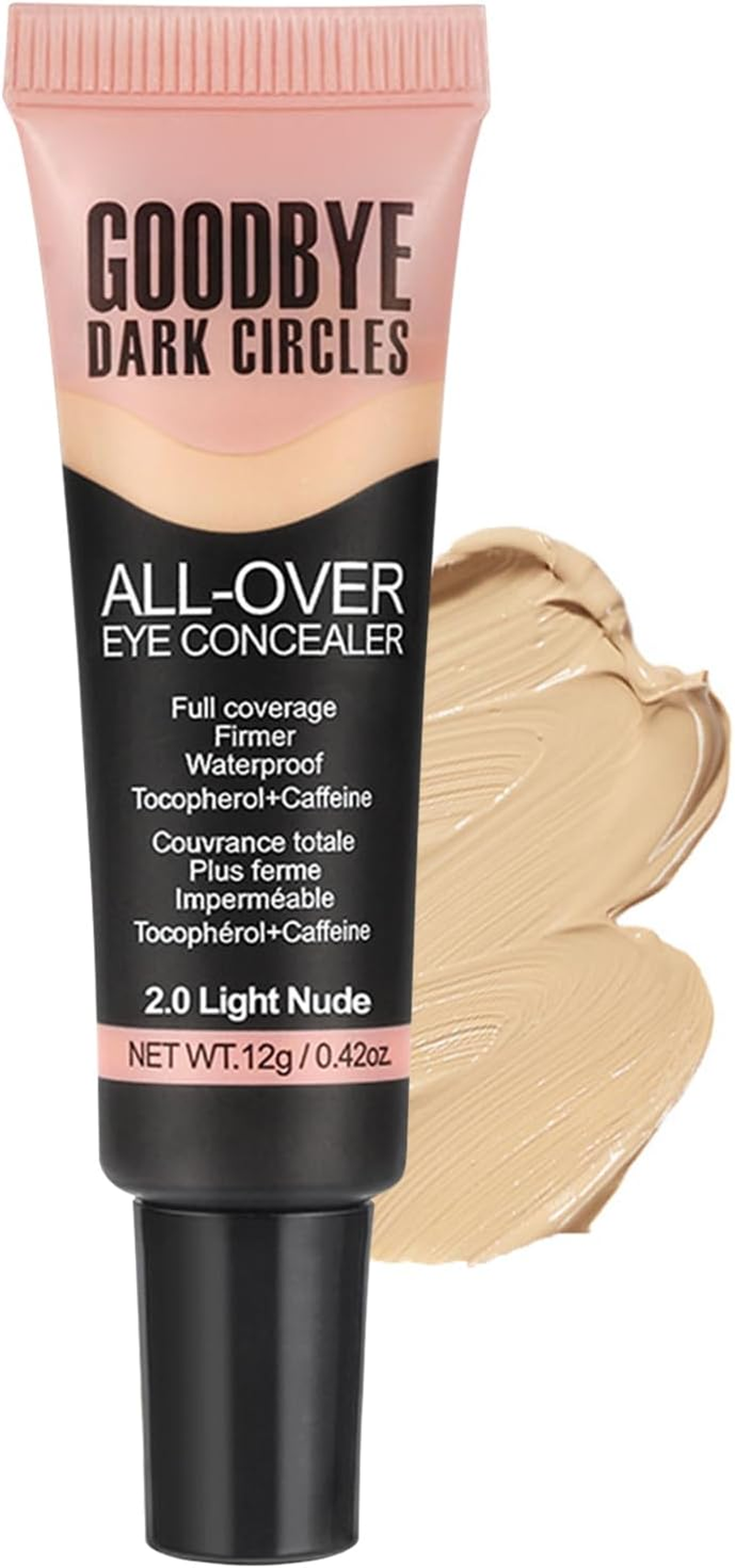 Full Coverage Concealer - Waterproof 12G Beauty Concealer,Natural Long Lasting Liquid Foundation, Color Correcting Makeup for Long Lasting Wear