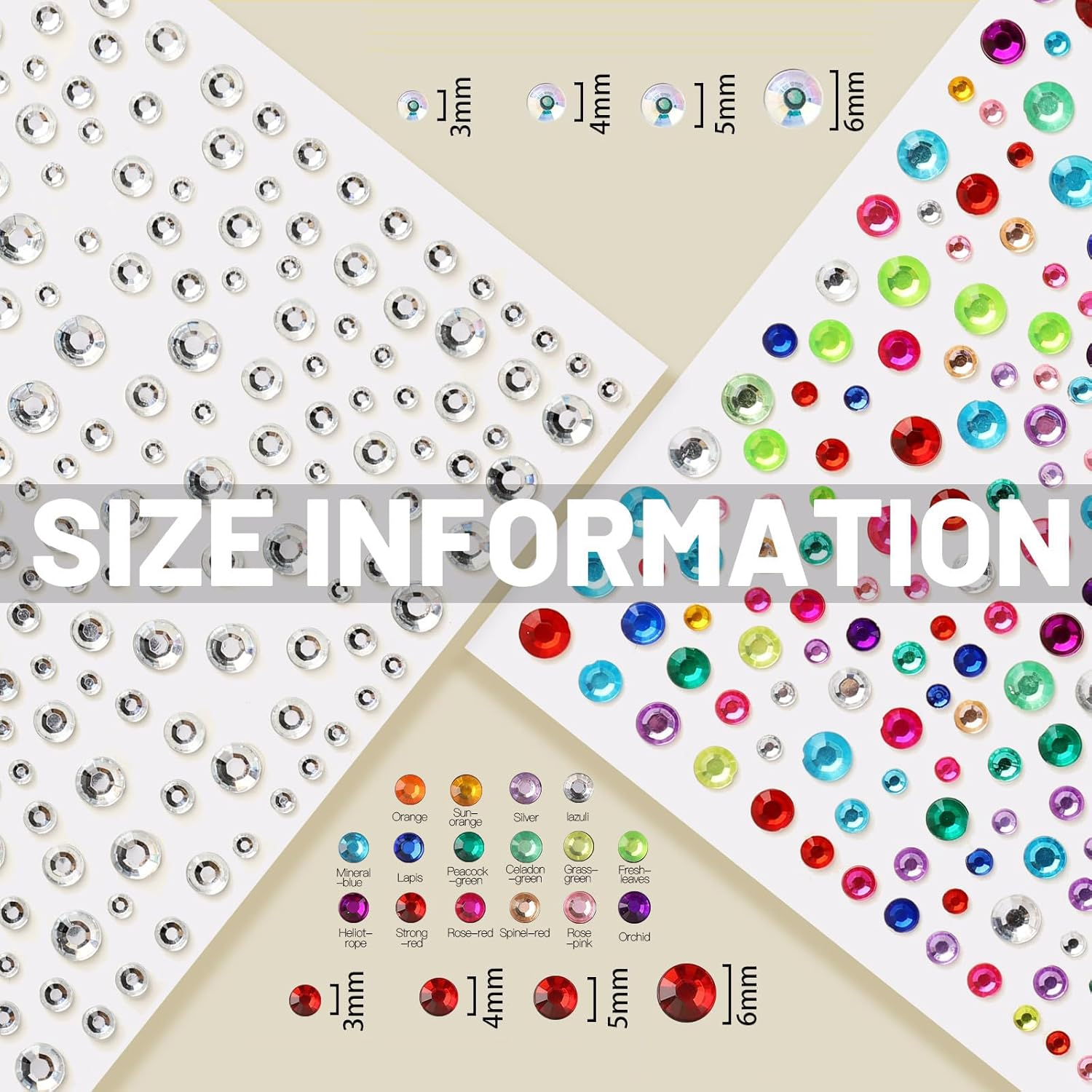 Custelen Self-Adhesive Face Gems and Pearls for Makeup - Festival Jewels, Multifunctional Rhinestone Stickers for Face, Eyes, Nails, Hair, Body, and Crafts image number 5