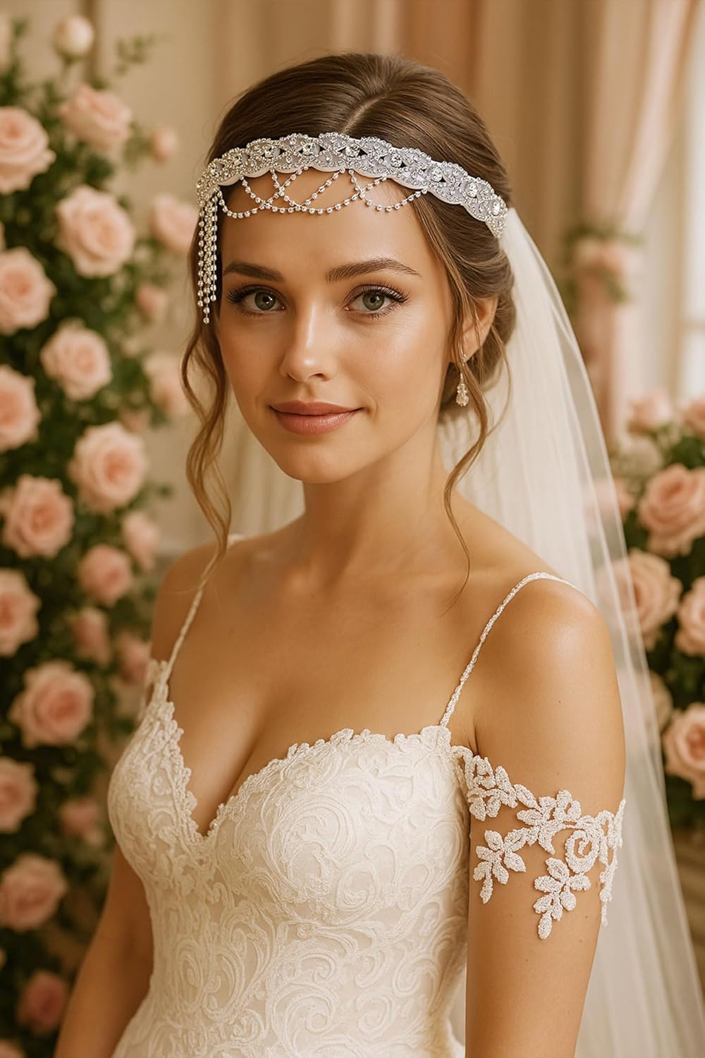 BABEYOND Flapper 1920S Gatsby Headband -20S Vintage Rhinestone Hair Accessories Wedding Prom Hair Chain Headpices for Women Silver image number 1