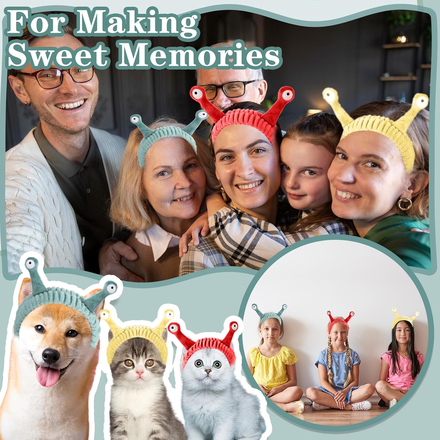 KFHENSOMR Hair Band Cosmetics Pack of 3 Spa Gadgets for Women Funny Make-Up Headband Skincare Accessories Headband Snails Gift Spa Headband Cute Soft Coral Fleece Skin Care Hair Band image number 2