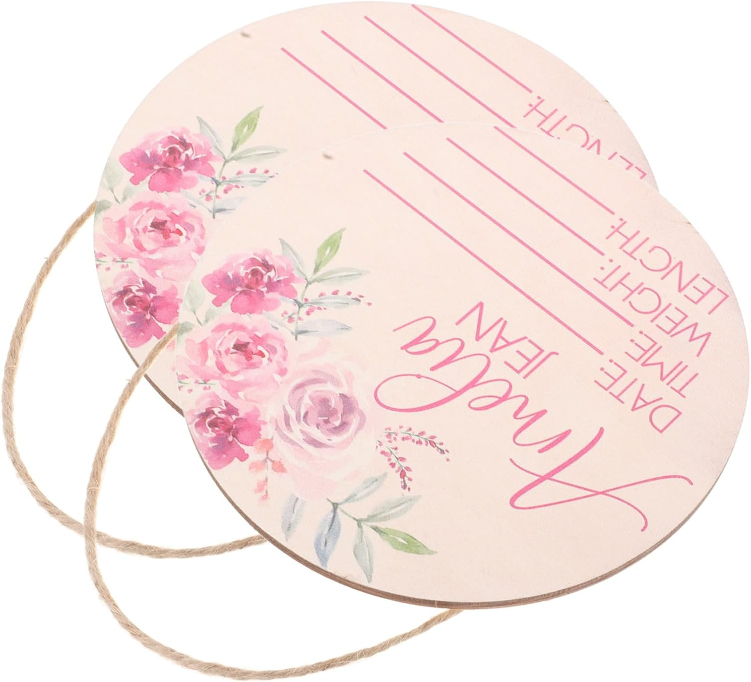 Baby Name Announcement Sign and Birth Announcement Sign for Newborns Wooden for Nursery Room Decor Newborn Plaques 2Pcs image number 4