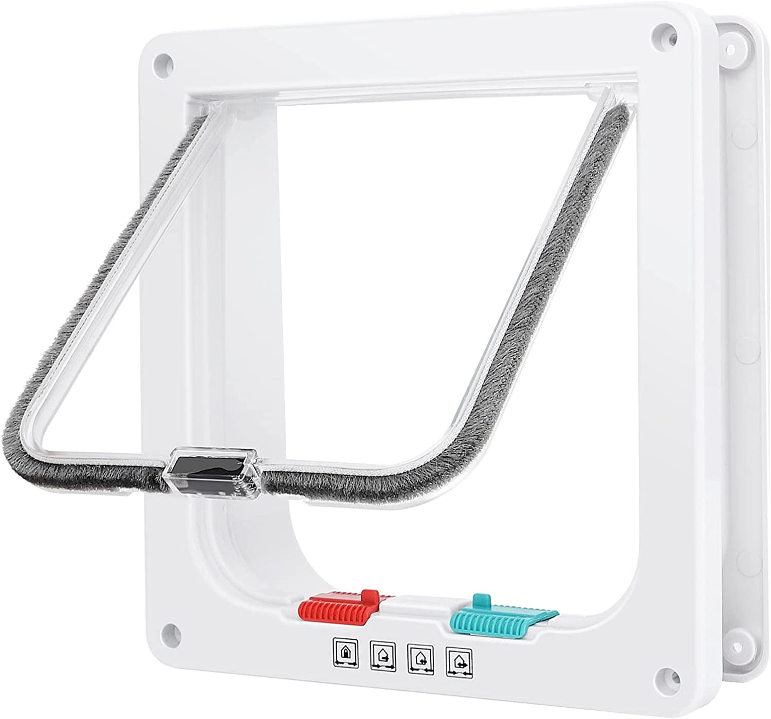 Cat Door, Safety Pet Door with 4 Way Lock, Weatherproof & Easy Installation Cat Flap Door for Interior Exterior Door, Window, Wall(X-Large, 20Cm X 22Cm Flap) image number 3