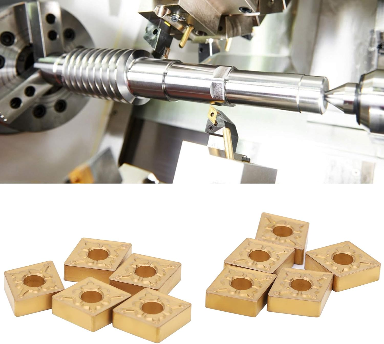 CNC Lathe Turning Insert Solid Carbide Blade CNMG120408‑TM LF9018 Metal Cutting Tool Kit [Precise Machining Performance for Steel Alloy] image number 3