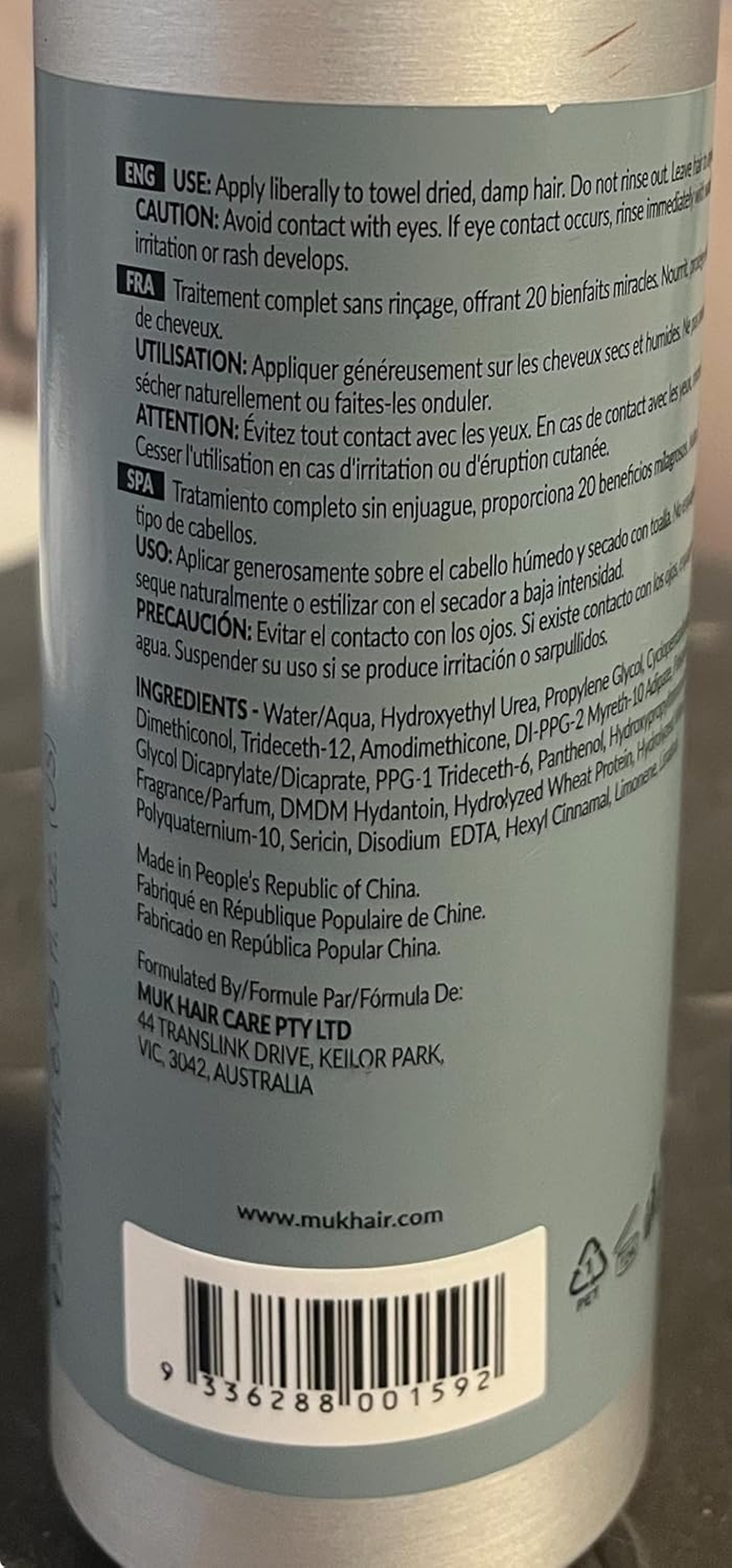 MUK. Head Muk 20 in 1 Miracle Hair Treatment. Leave in Hair Treatment for All Types, Nourishes, Protects, Smooths & Adds Shine, Reduces Frizz, Breakage & Drying Time, 200Ml image number 4
