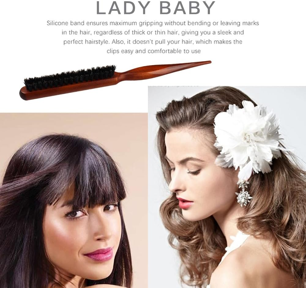 Visxcnu Boar Bristle Hair Brush, Teasing, Toupee, Sleek Bun, Natural, Brown, Unisex, Fine Hair, Hair Care Enthusiasts, Professionals, Home Users image number 6