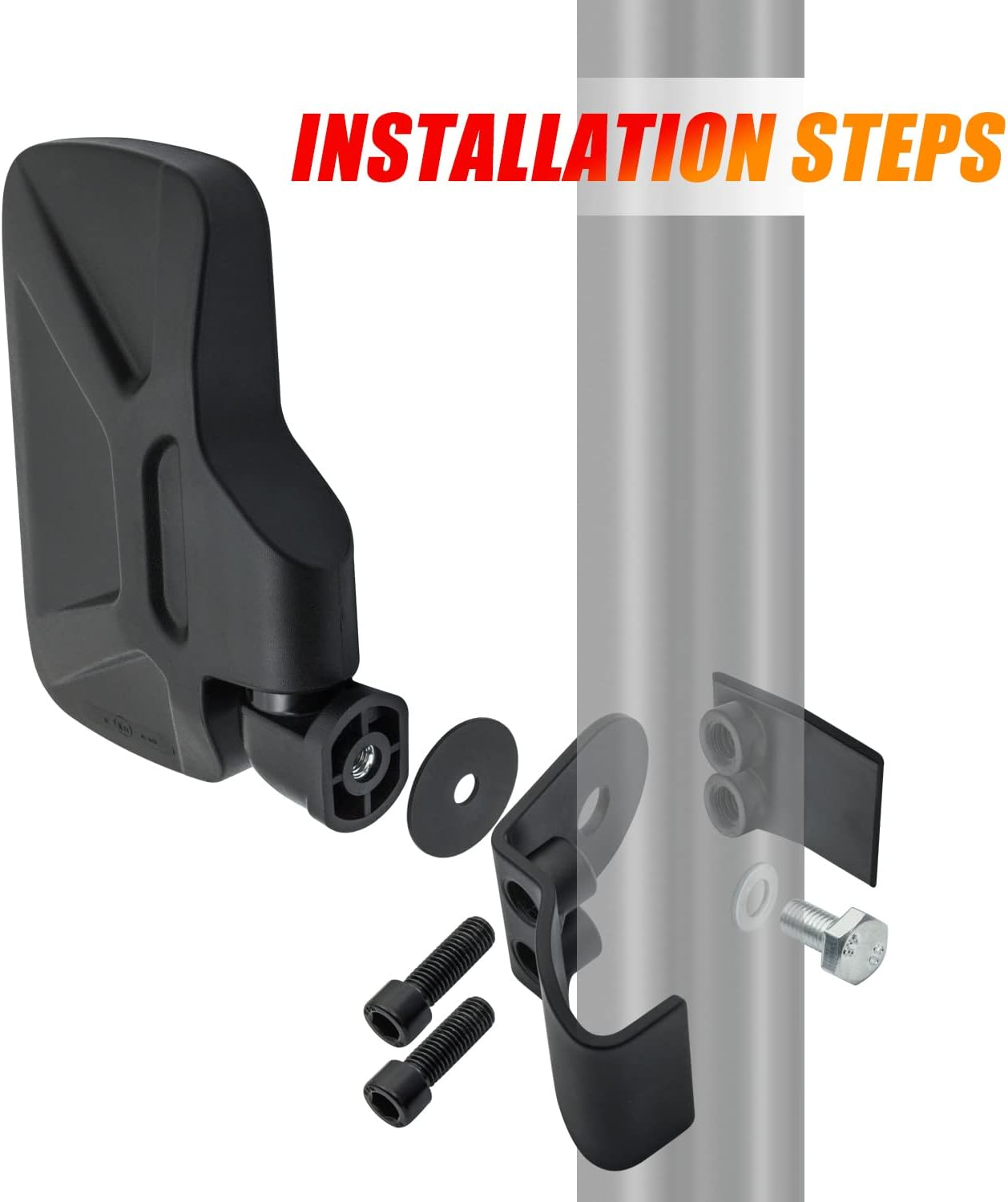 RANSOTO Ranger Side Mirrors, UTV Rear View Mirror Compatible with Polaris Ranger XP 500, 570, 900, 1000, Ranger Diesel, ETX/EV, General 1000, Can-Am Defender, Maverick Trail