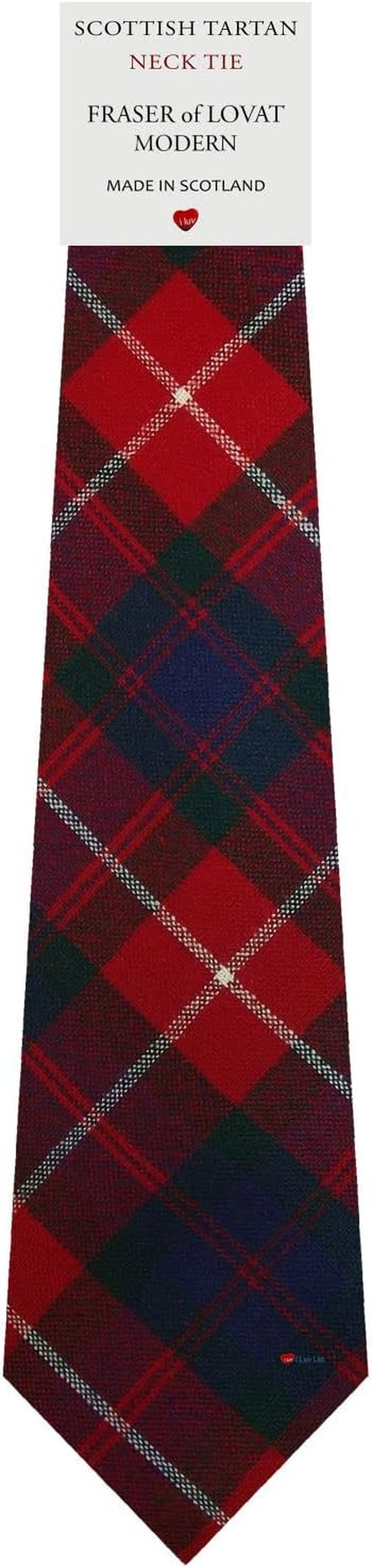 Mens All Wool Tie Woven and Made in Scotland in Fraser of Lovat Modern Tartan