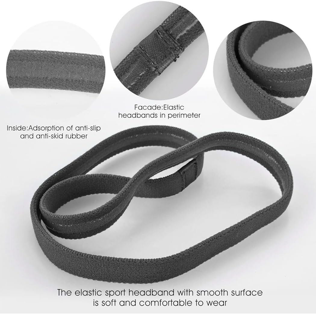 Aufondof 6 Pieces Thin Non-Slip Elastic Sport Headbands, Hair Bands Silicone Grip Exercise Hair Sweatbands for Men Women Football Basketball Soccer Tennis Yoga Outdoor image number 1