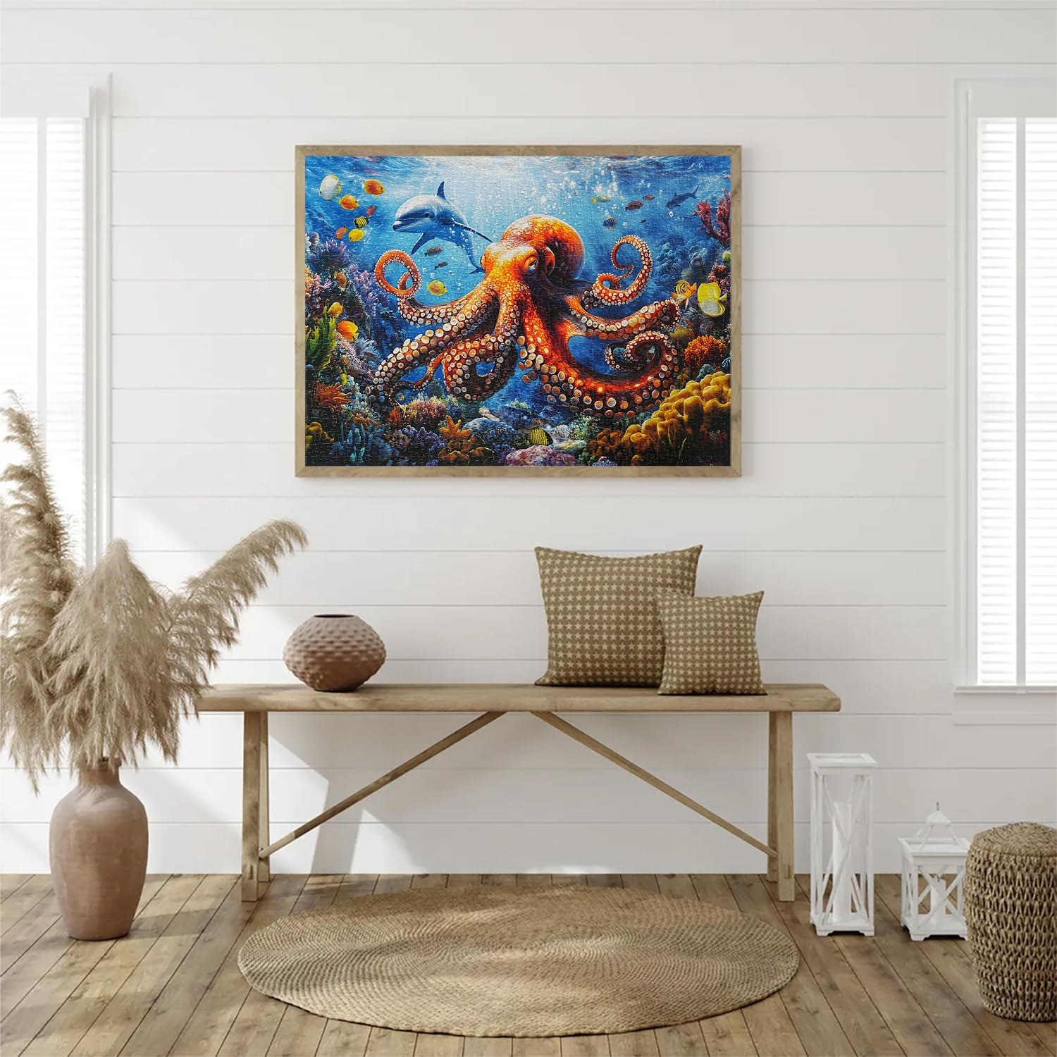 1000 Pieces Jigsaw Puzzles for Adults Octopus Puzzles Impossible Hard Difficult Challenging Puzzles for Teens Underwater World Jigsaw Puzzle Dolphin 1000Pc Puzzle 28 X 20 Inch image number 2