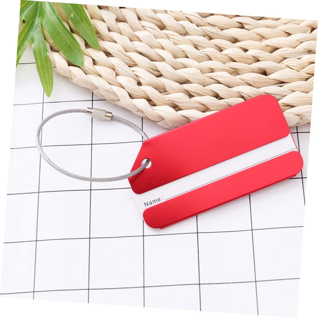 PACKOVE Aluminum Luggage Tag Green Lightweight Luggage Baggage Tag for Travel Suitcases Handbag image number 4