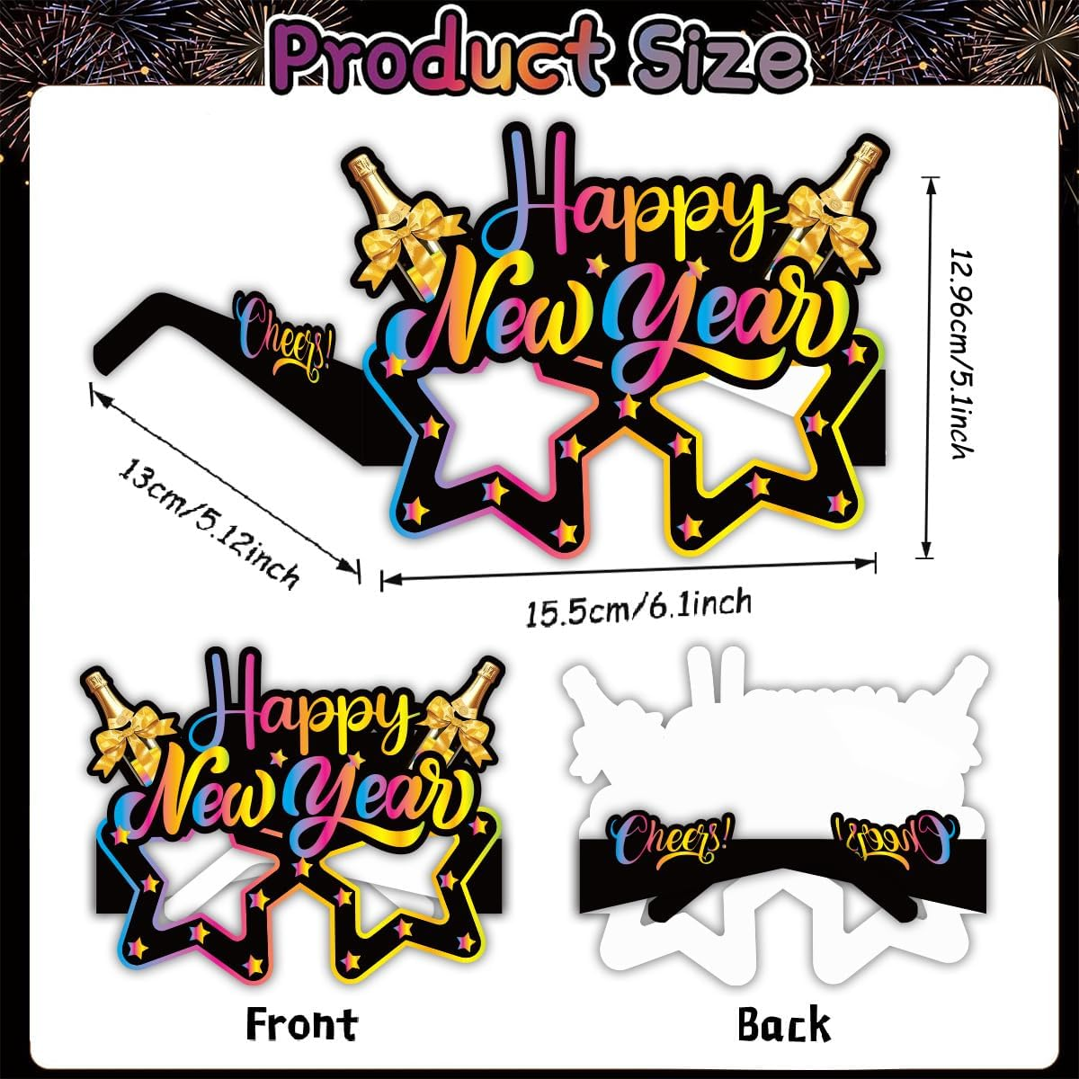 Happy New Year&rsquo;S Eve Glasses 2025 - Pack of 16 | New Year&rsquo;S Eve Party Supplies 2025 | Happy New Year Glasses 2025, Happy New Year Decorations 2025 | New Year&rsquo;S Glasses, New Year&rsquo;S Eve Decorations image number 5