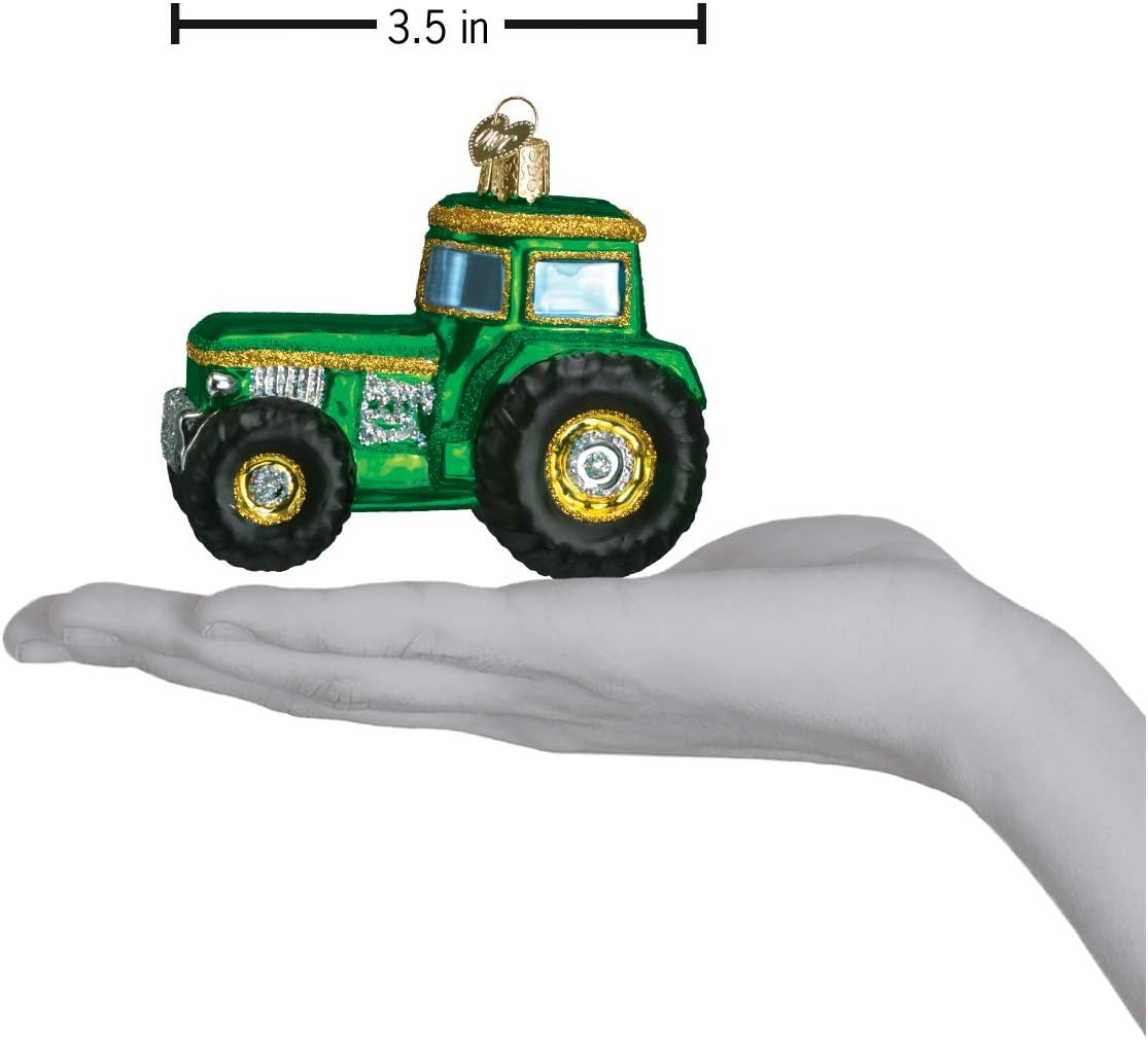 Old World Christmas Tractor Glass Blown Ornament for Christmas Tree, Handcrafted Holiday Decoration, Tools Collection image number 6