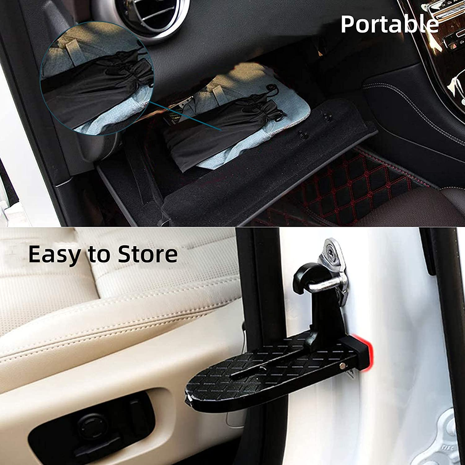 Car Doorstep Worthplanet Multifunction Ladder Foot Pegs Car Roof Rack Step Car Door Step Foot Pedal with Safety Hammer for Car Rooftop Roof-Rack Truck SUV Jeep RV Off-Road W120035 image number 6