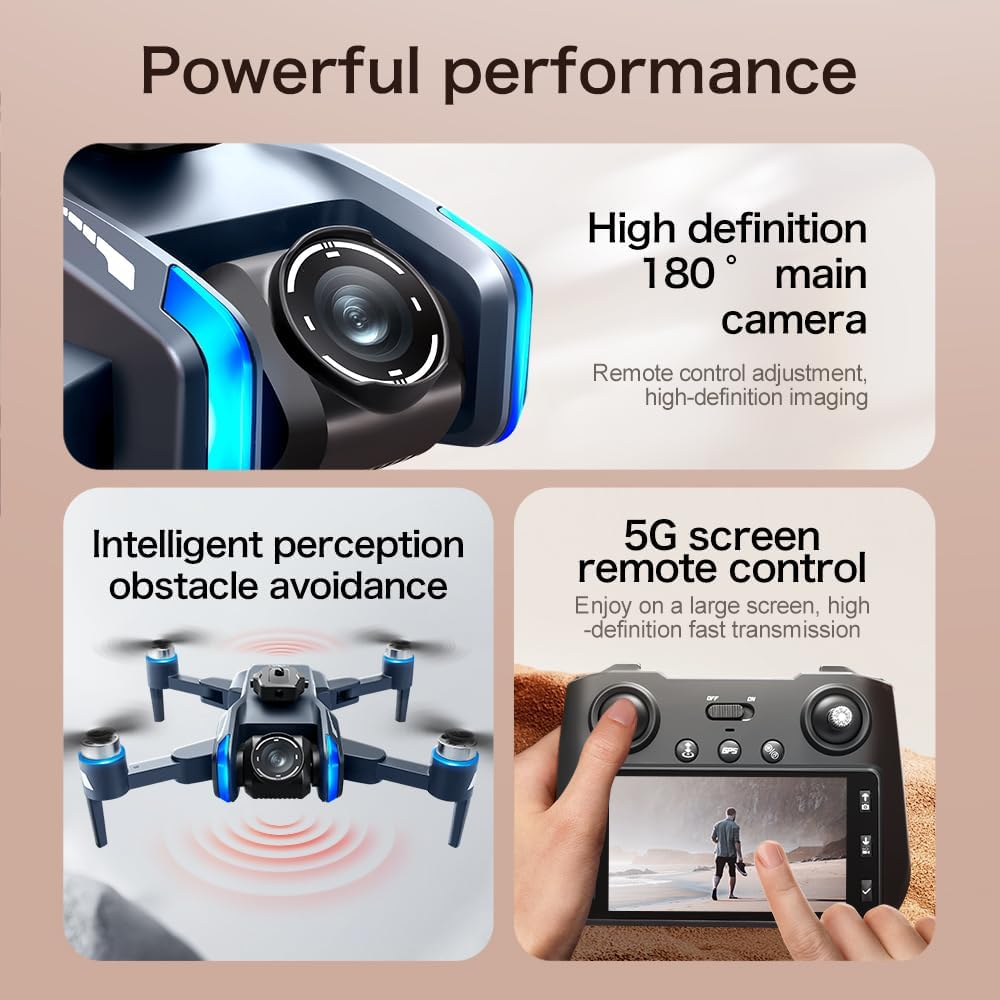 ANDCROWD Foldable Drone,4.5-Inch Screen Display,5G Optical Flow GPS with Wifi Transmission,Automatic Return,Professional Aerial Camera. image number 5