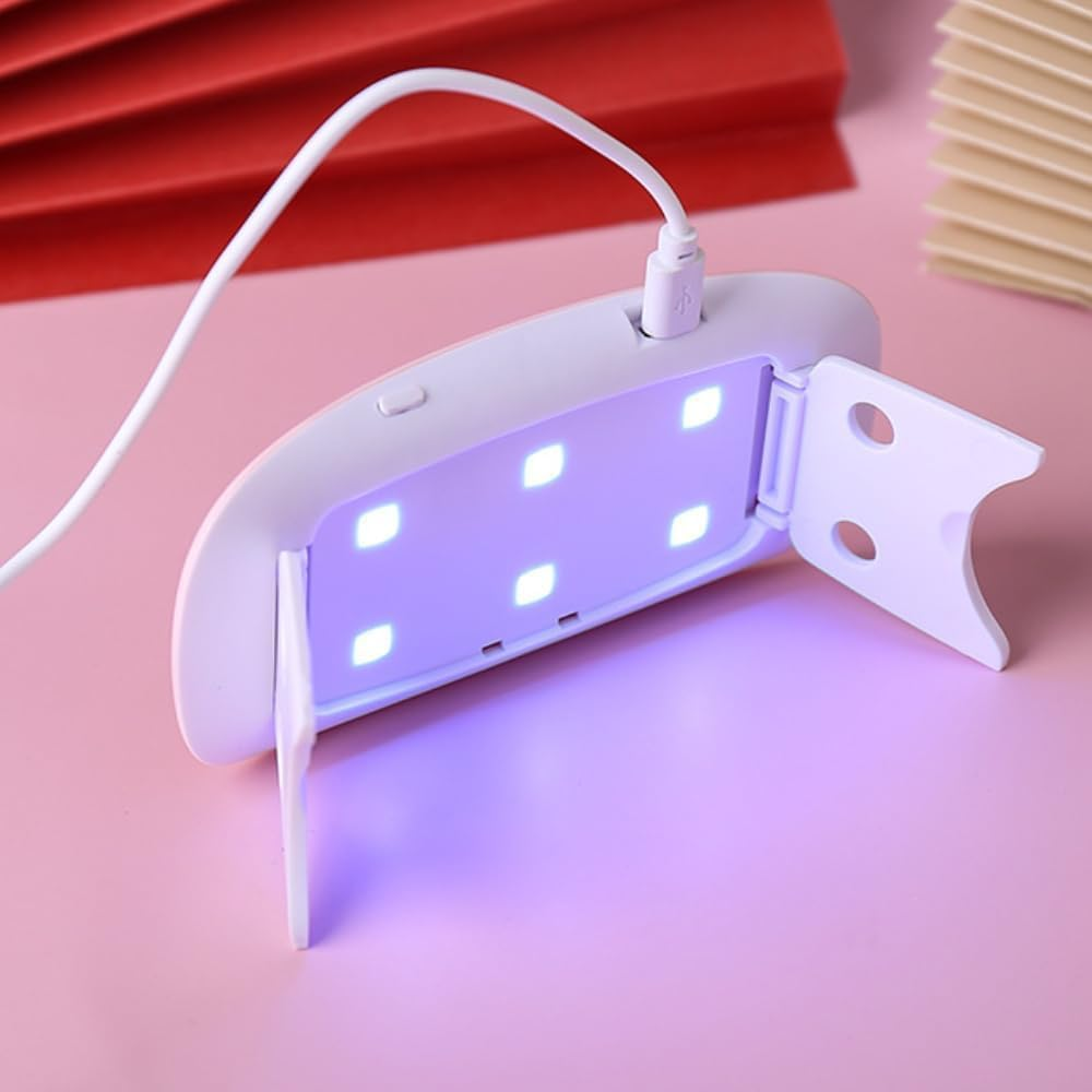 Namvo Mini Nail Light, Portable USB Light, Portable LED Baking Light, Nail Polish Dryer, Professional Nail Tool Accessories (Pink) image number 1