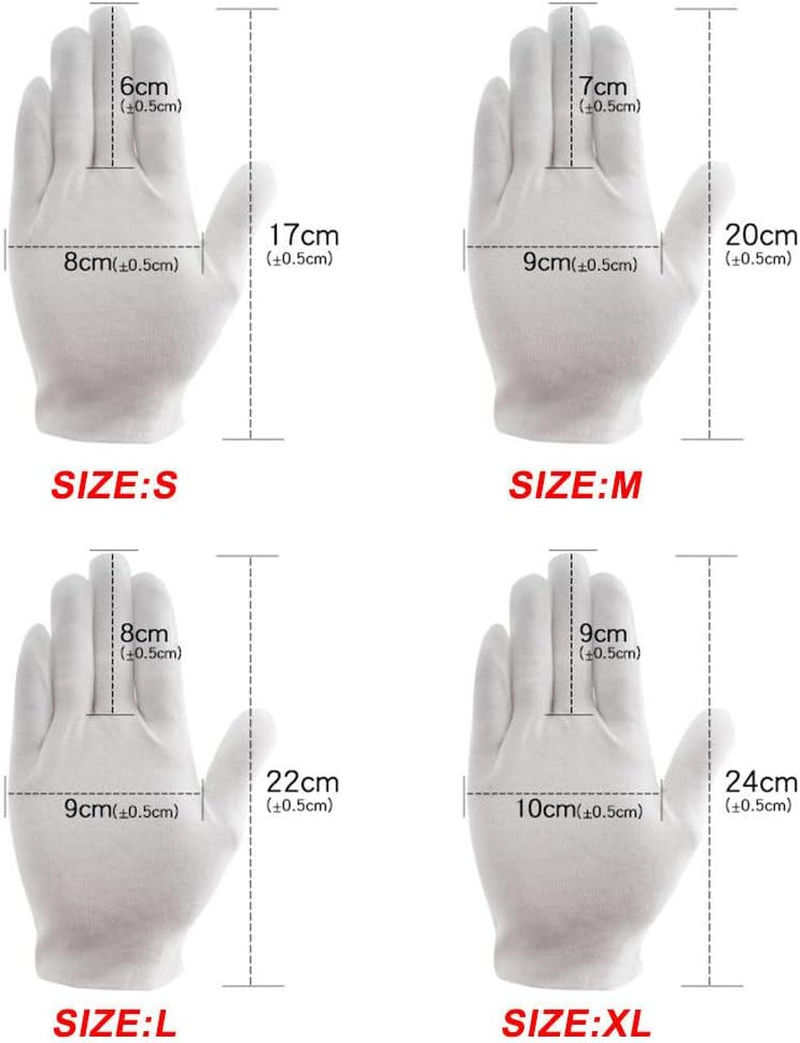 6 Pairs White Cotton Gloves Costume Jewellery Hands Protector Handling Work AU